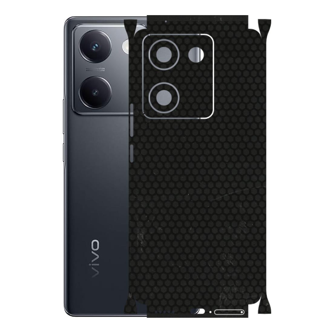 VIVO Y Series Phone Skins (All Models) - Black honeycomb - 3D Embossed Finish (L-114) Vivo Y200 Pro
