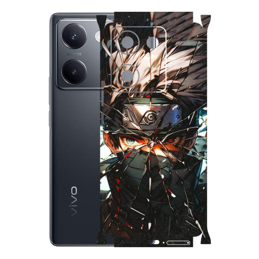 VIVO Y Series Phone Skins (All Models) - Kakashi Shattered Glass Effect - 3D Embossed Finish (L-237) Vivo Y200 Pro