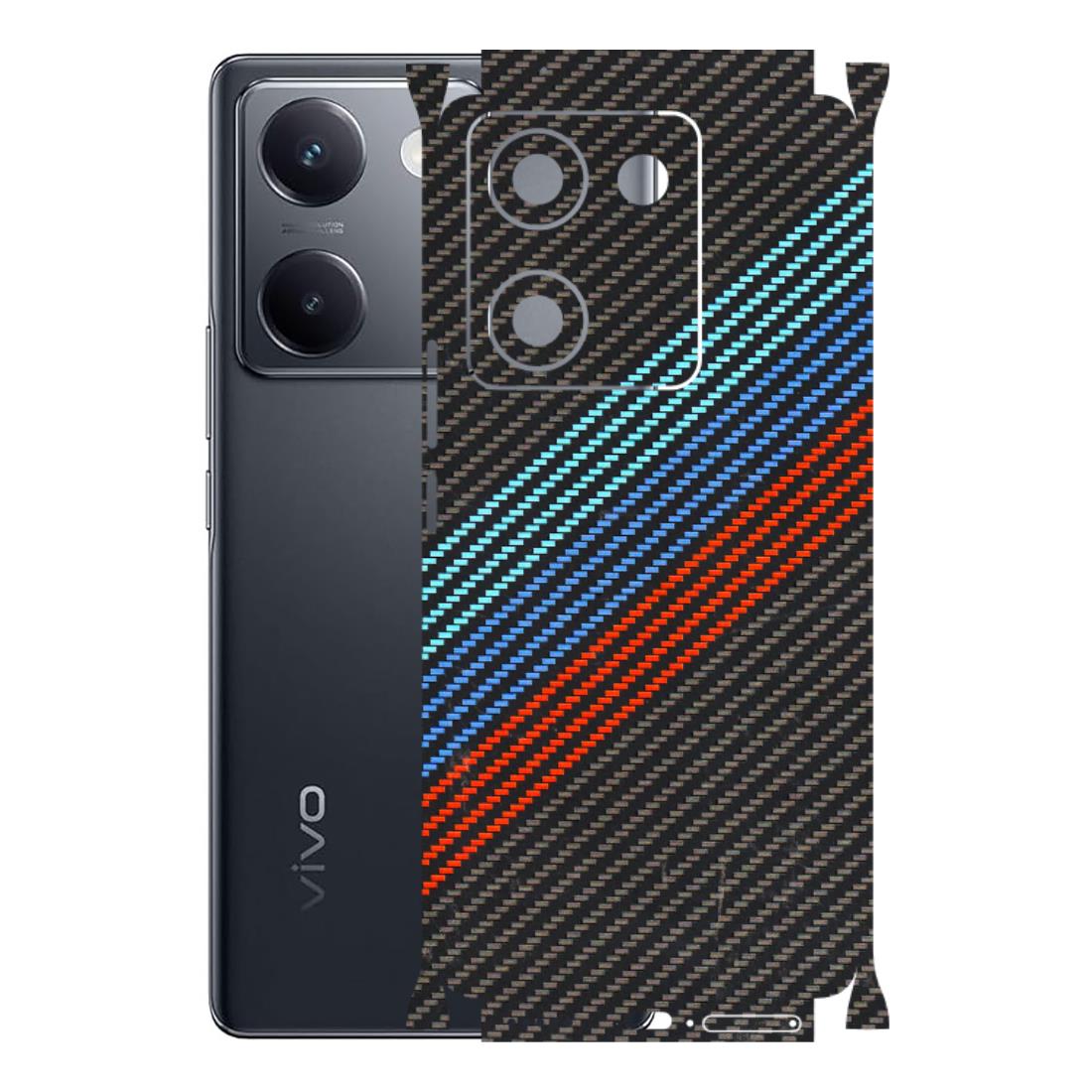 VIVO Y Series Phone Skins (All Models) - Carbon BM - 3D Embossed Finish (L-302) Vivo Y200 Pro