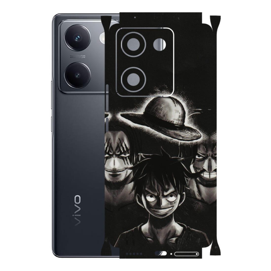 VIVO Y Series Phone Skins (All Models) - Black Luffy Hat - 3D Embossed Finish (L-57) Vivo Y200 Pro