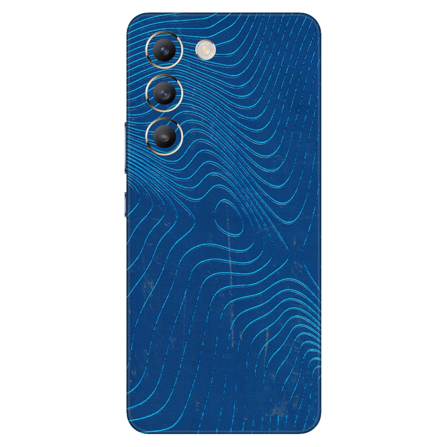 VIVO Y Series Phone Skins (All Models) - Abstract Blue Line Map - 3D Embossed Finish (L-272) Vivo Y200e (5G)