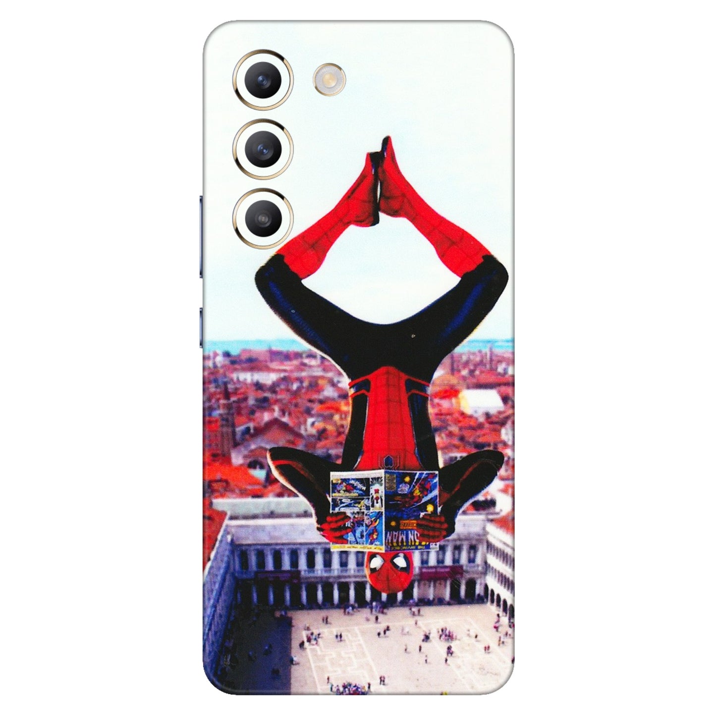 VIVO Y Series Phone Skins (All Models) - Spiderman Hanging - 3D Embossed Finish (L-53) Vivo Y200e (5G)