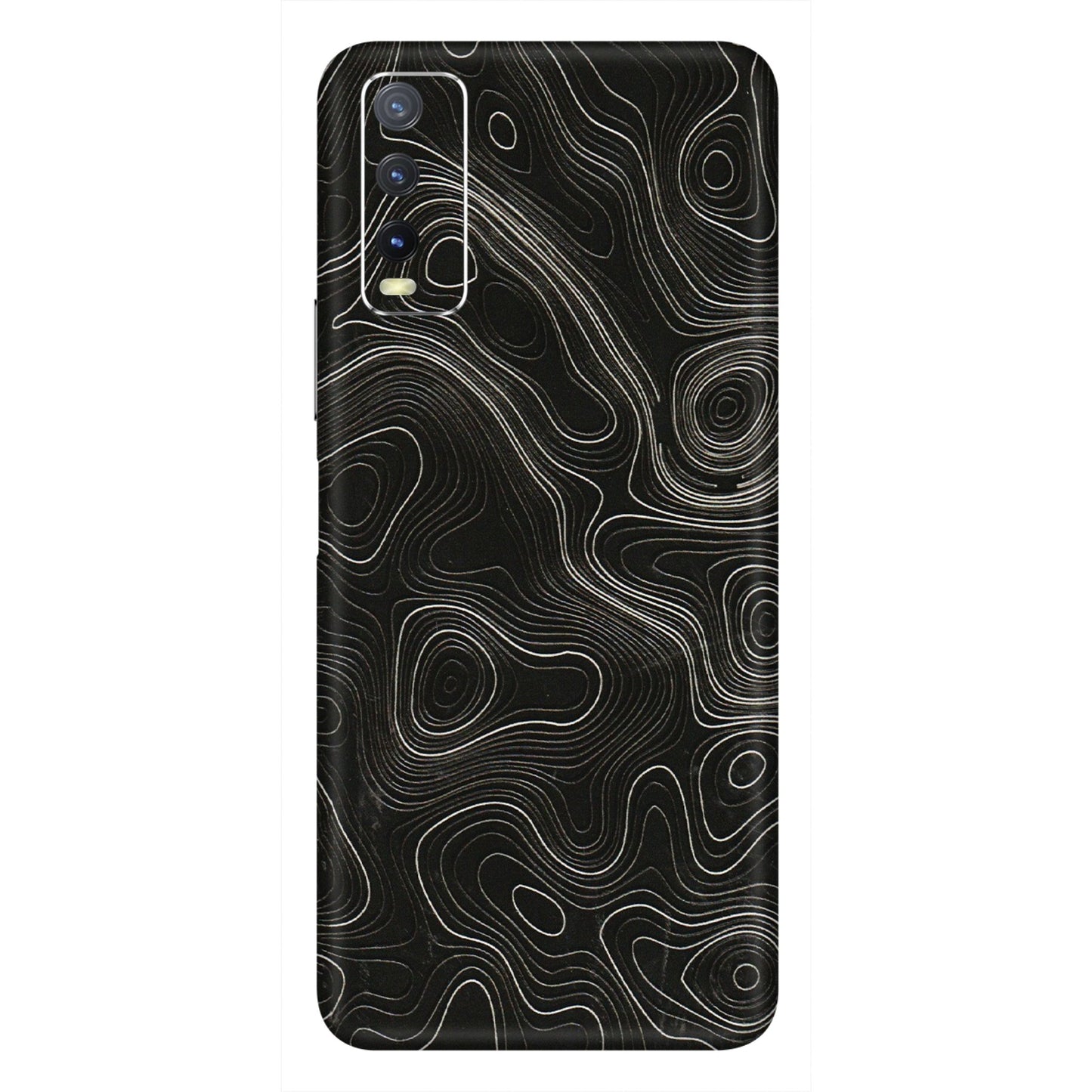 VIVO Y Series Phone Skins (All Models) - Black Swirl - 3D Embossed Finish (L-196) Vivo Y20i