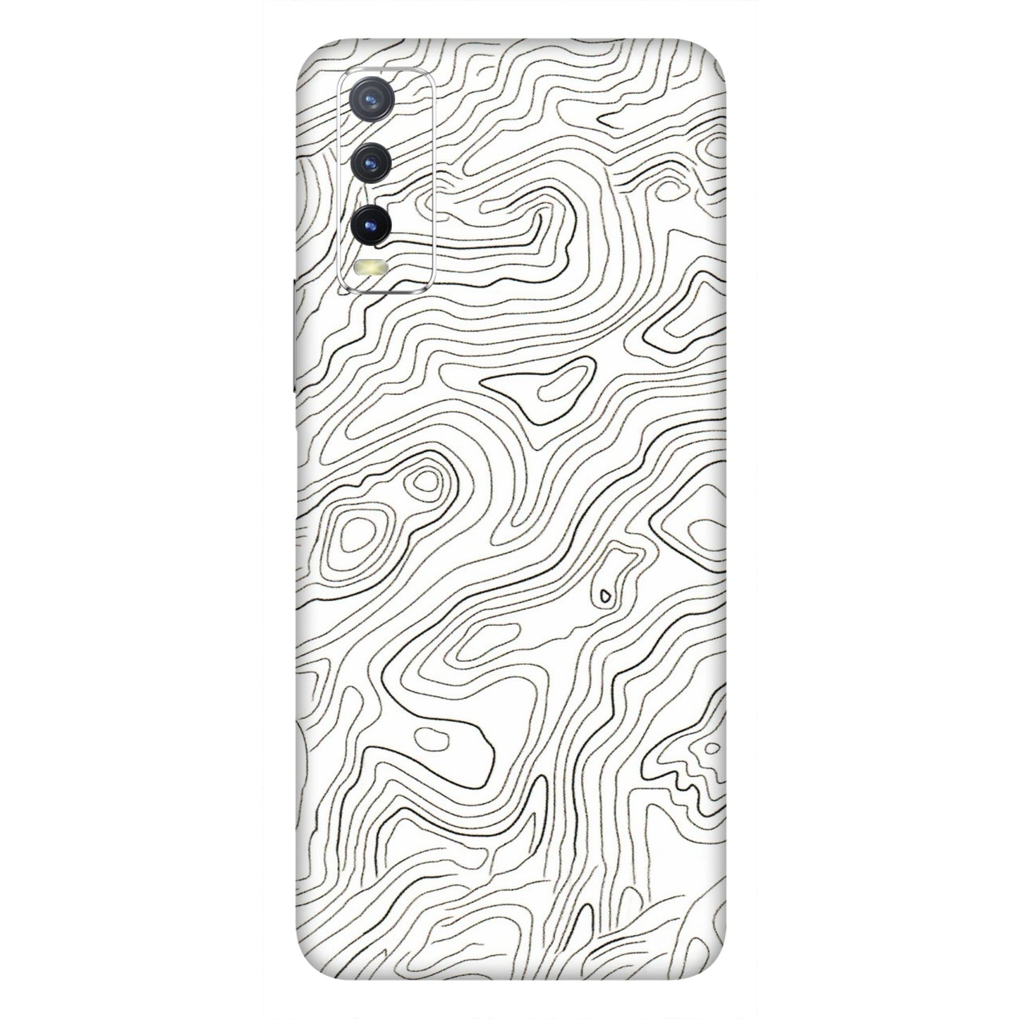 VIVO Y Series Phone Skins (All Models) - White Black Swirls - 3D Embossed Finish (L-219) Vivo Y20i