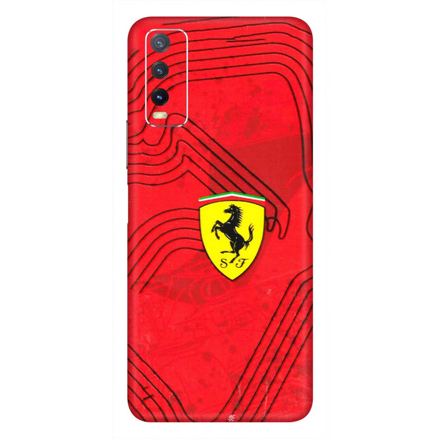 VIVO Y Series Phone Skins (All Models) - Red Ferrari Logo Stylish - 3D Embossed Finish (L-238) Vivo Y20i