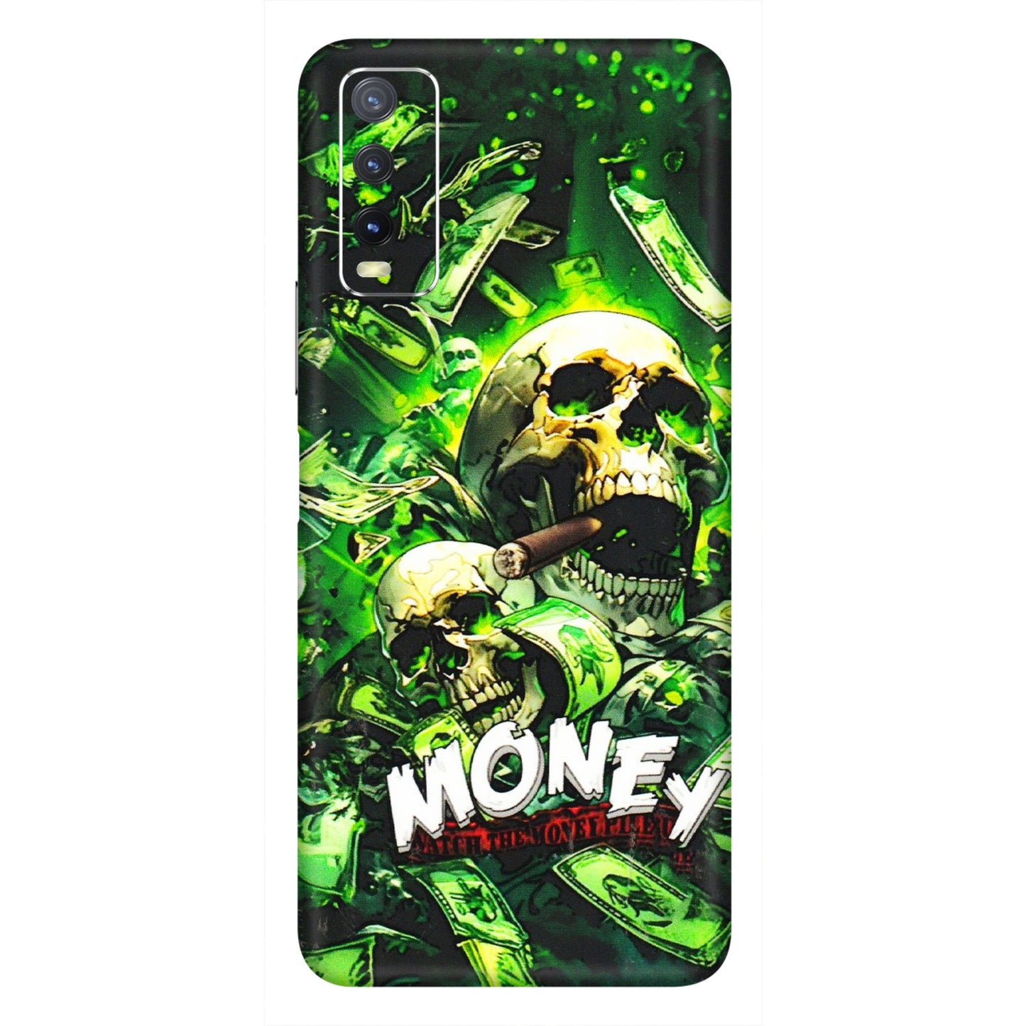 VIVO Y Series Phone Skins (All Models) - Skull Money - 3D Embossed Finish (L-303) Vivo Y20i
