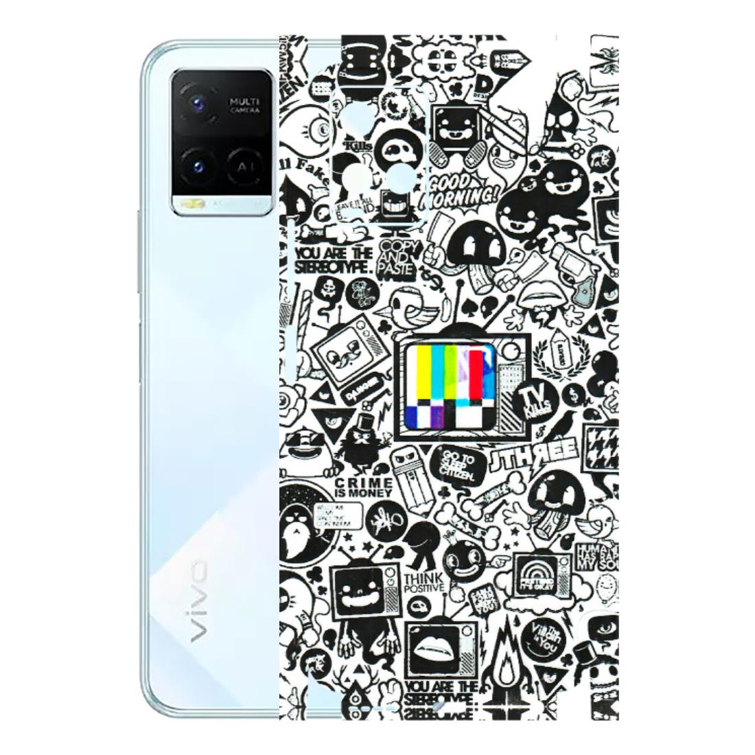 VIVO Y Series Phone Skins (All Models) - Doodles Positive Art - 3D Embossed Finish (L-263) Vivo Y21E 5G