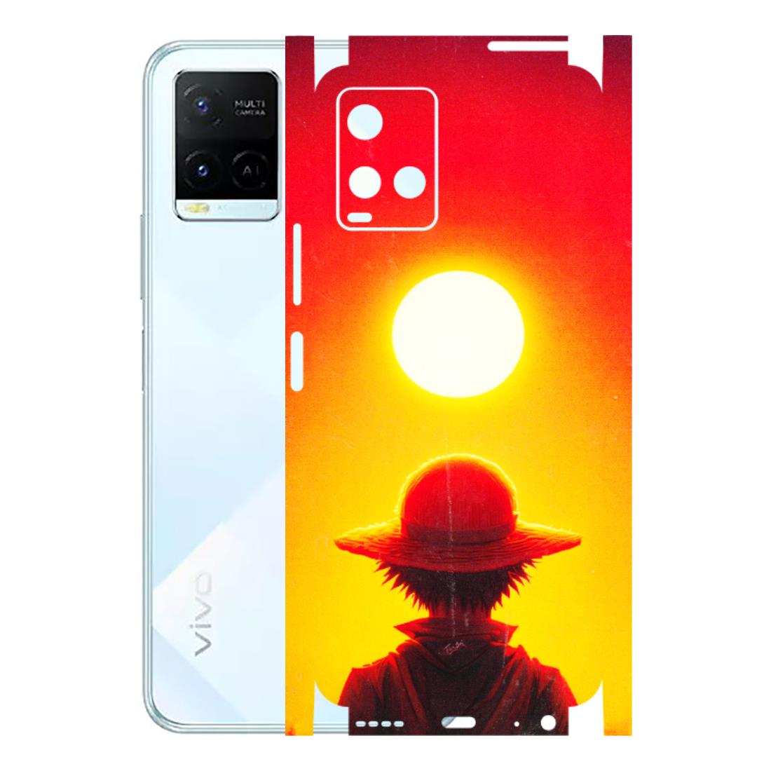 VIVO Y Series Phone Skins (All Models) - Cool Sunset With Monkey D.Luffy Anime - 3D Embossed Finish (L-329) Vivo Y21E 5G