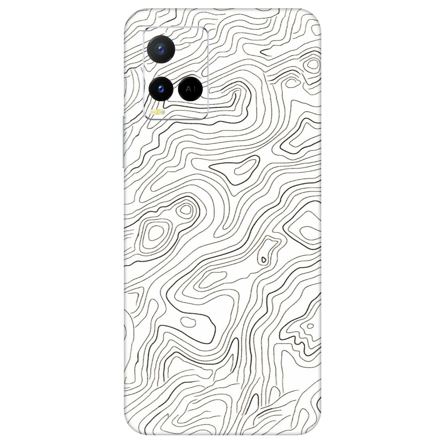 VIVO Y Series Phone Skins (All Models) - White Black Swirls - 3D Embossed Finish (L-219) Vivo Y21 G