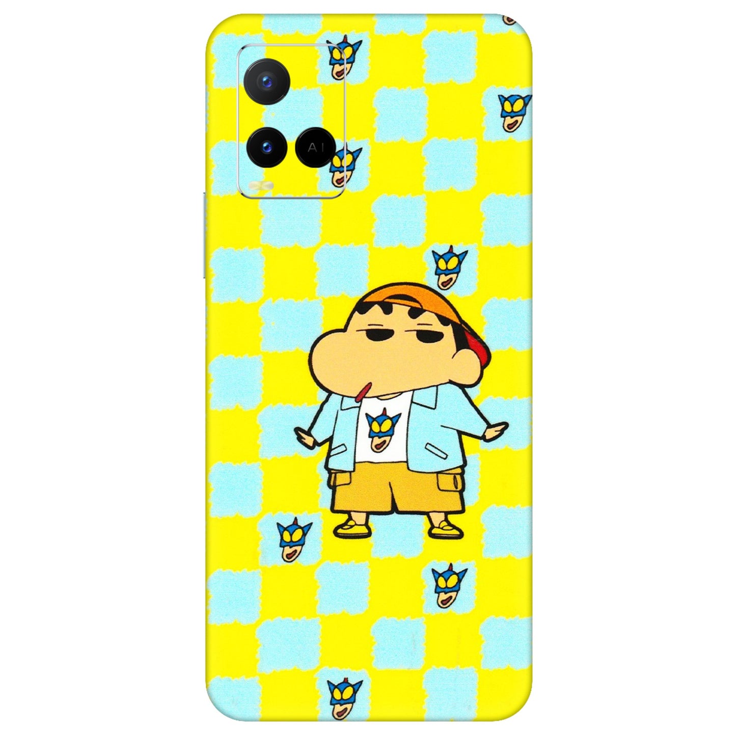 VIVO Y Series Phone Skins (All Models) - Yellow Blue Shinchan Cute - 3D Embossed Finish (L-221) Vivo Y21 G