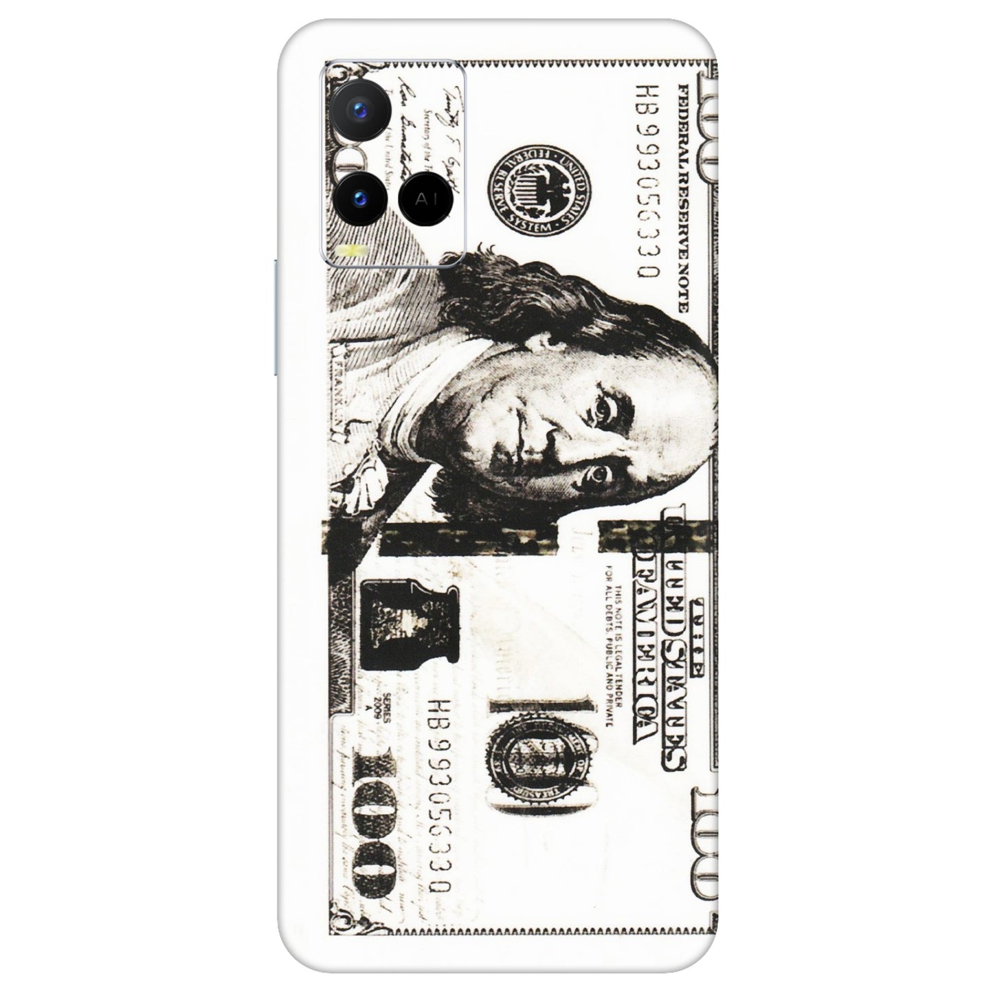 VIVO Y Series Phone Skins (All Models) - 100 Dollar Currency - Transparent Finish (T-01) Vivo Y21 G