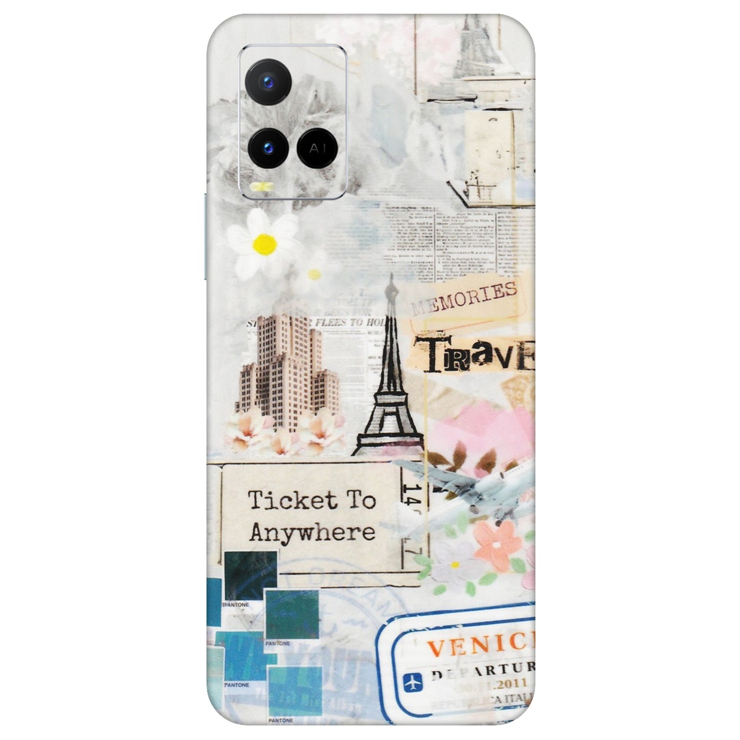 VIVO Y Series Phone Skins (All Models) - Travel Memories - Transparent Finish (T-09) Vivo Y21 G