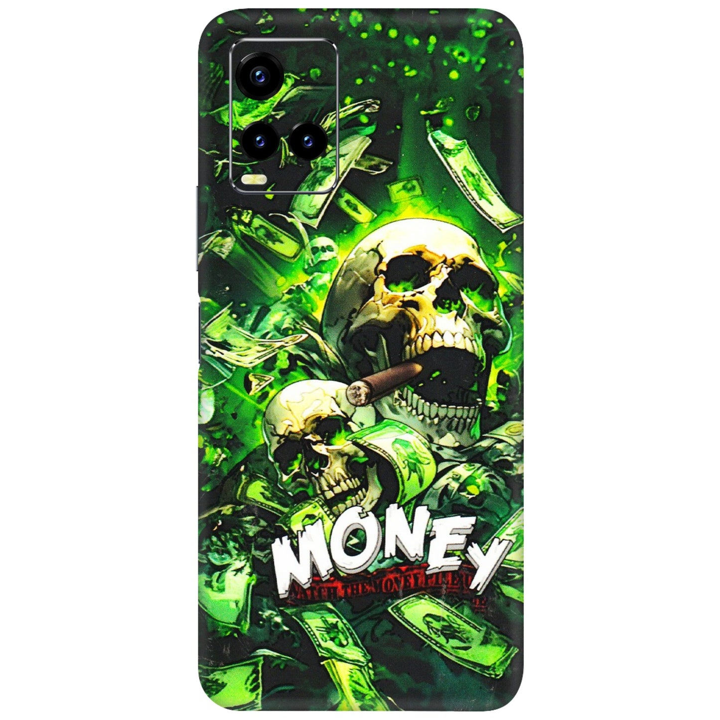 VIVO Y Series Phone Skins (All Models) - Skull Money - 3D Embossed Finish (L-303) Vivo Y21T