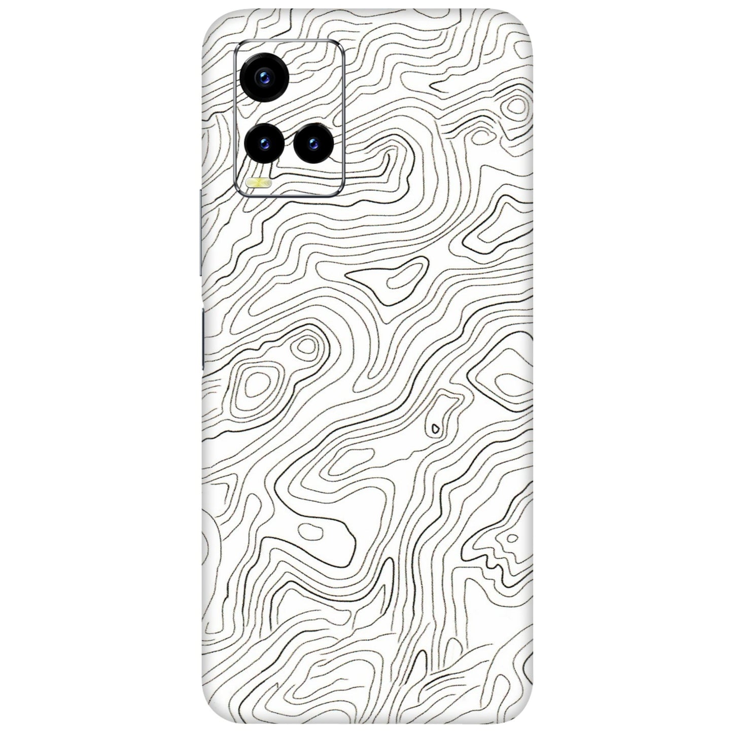 VIVO Y Series Phone Skins (All Models) - White Black Swirls - 3D Embossed Finish (L-219) Vivo Y21 2021