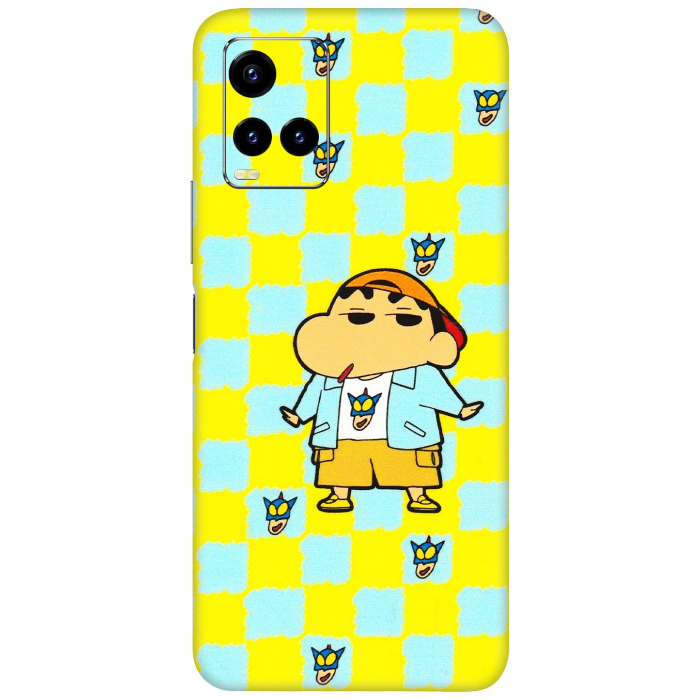 VIVO Y Series Phone Skins (All Models) - Yellow Blue Shinchan Cute - 3D Embossed Finish (L-221) Vivo Y21 2021