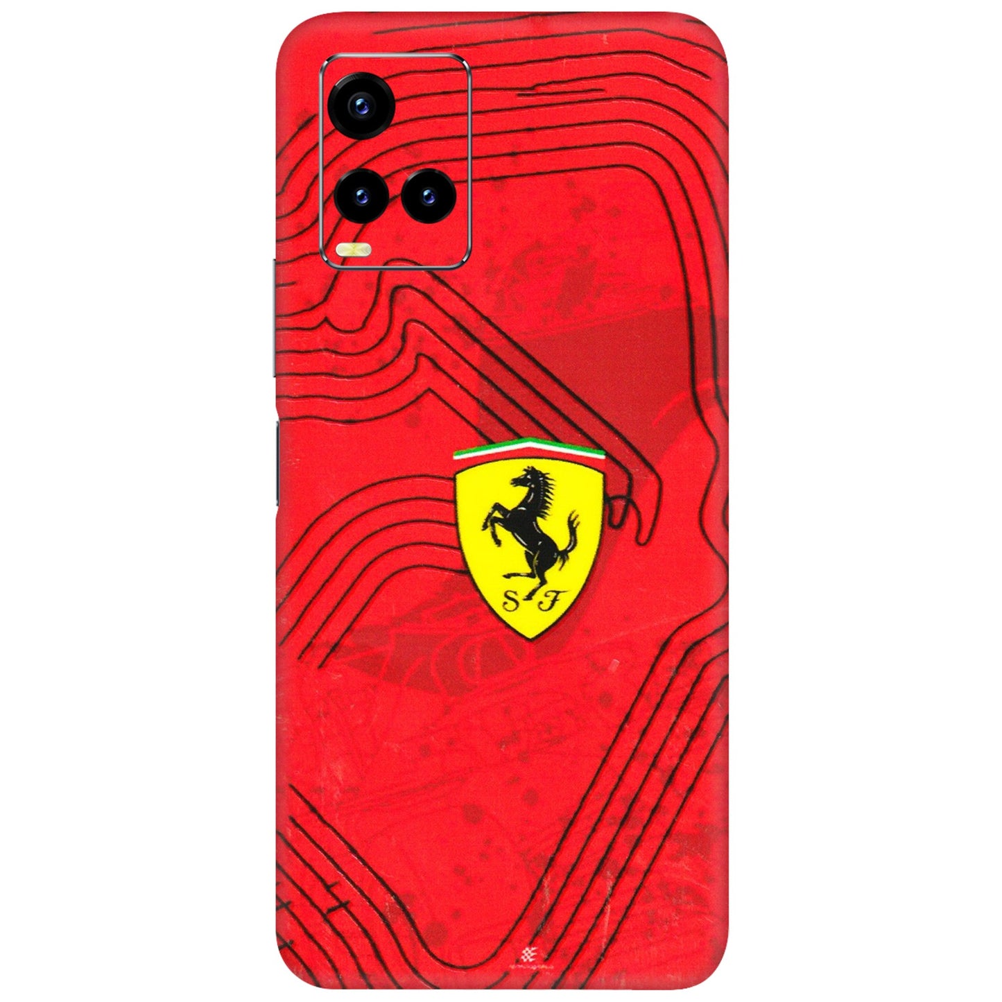 VIVO Y Series Phone Skins (All Models) - Red Ferrari Logo Stylish - 3D Embossed Finish (L-238) Vivo Y21 2021