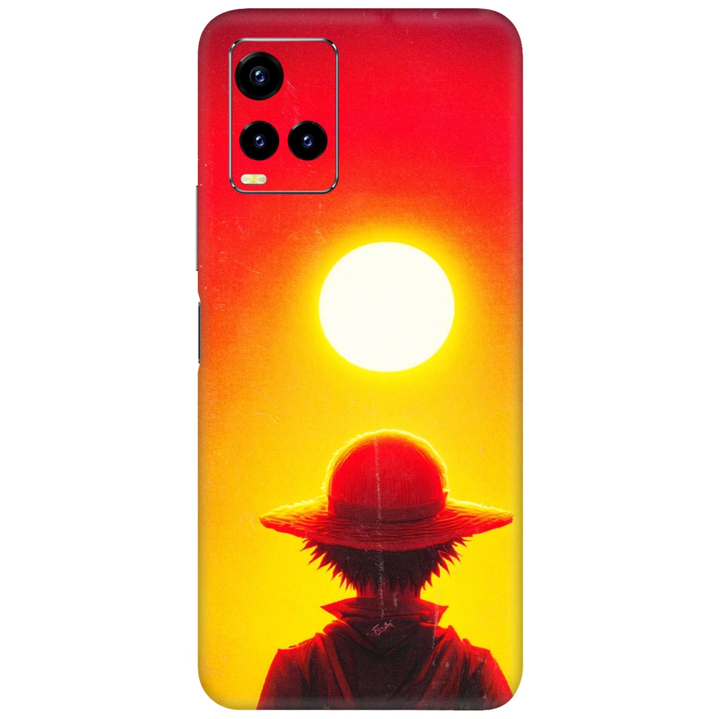 VIVO Y Series Phone Skins (All Models) - Cool Sunset With Monkey D.Luffy Anime - 3D Embossed Finish (L-329) Vivo Y21 2021