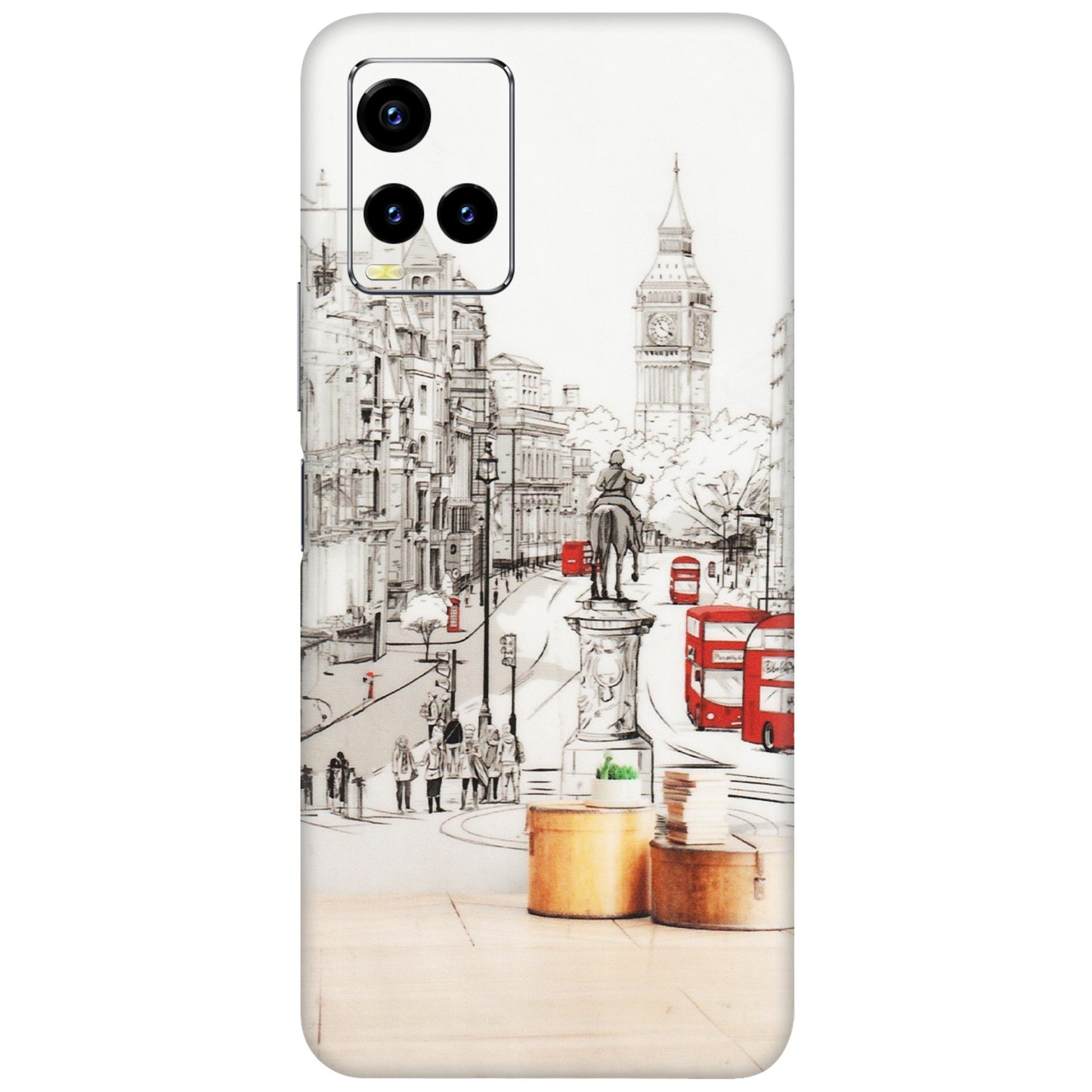 VIVO Y Series Phone Skins (All Models) - London Street - Transparent Finish (T-02) Vivo Y21 2021