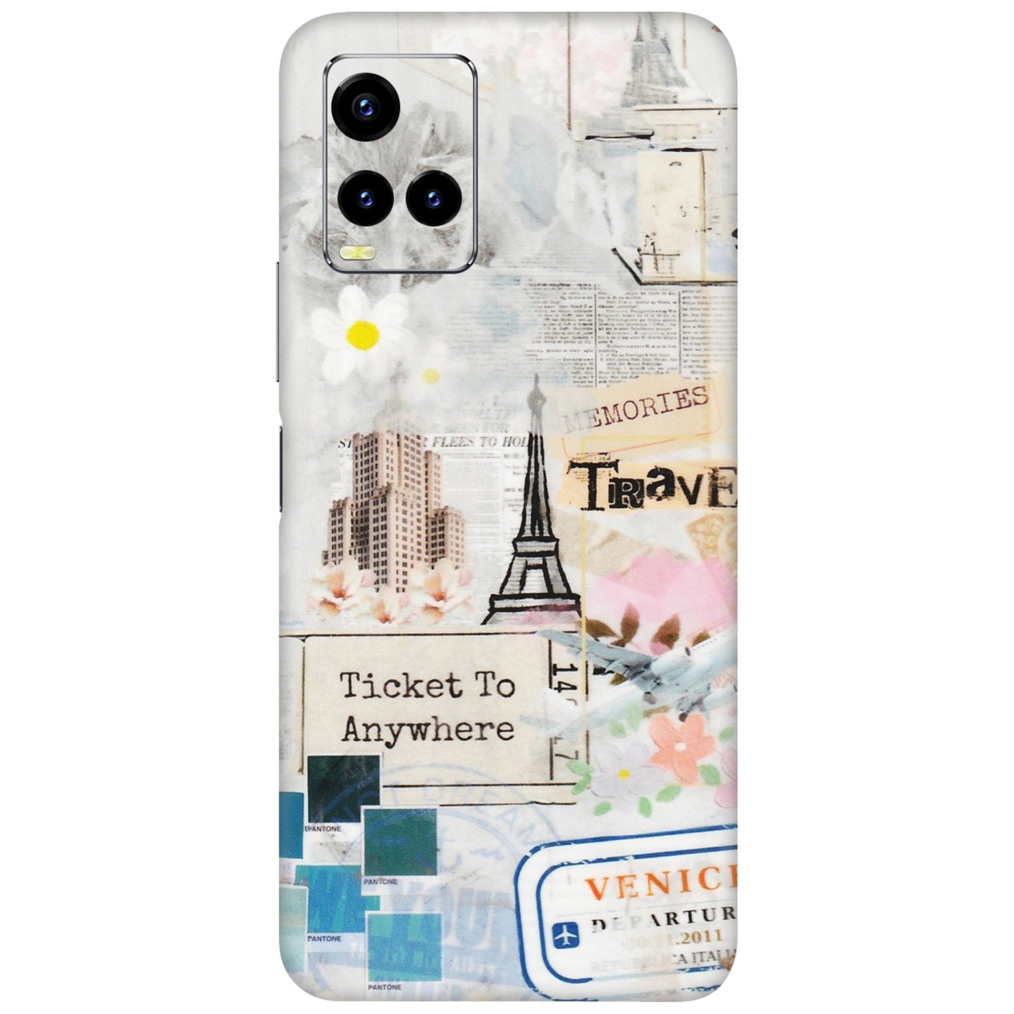 VIVO Y Series Phone Skins (All Models) - Travel Memories - Transparent Finish (T-09) Vivo Y21 2021