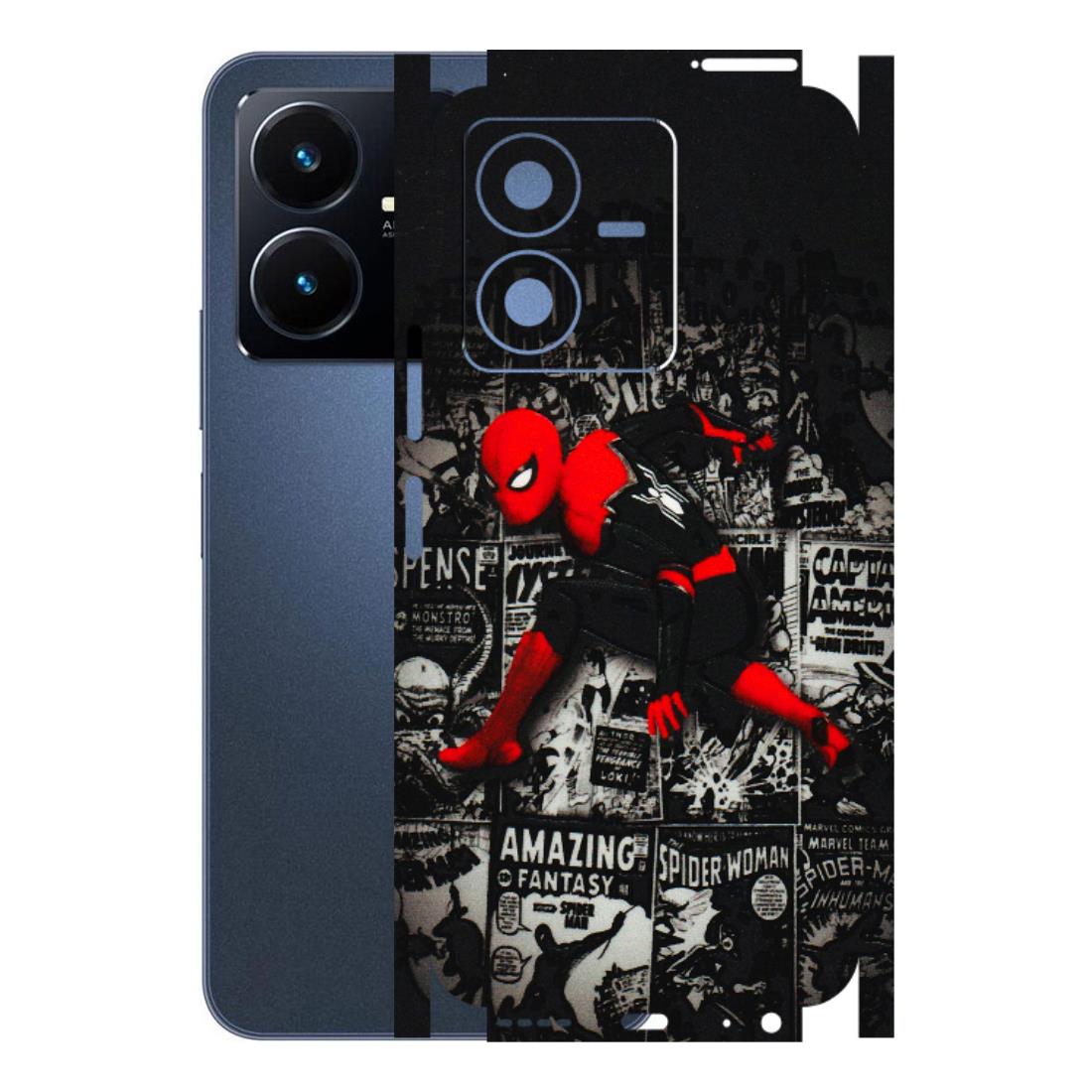 VIVO Y Series Phone Skins (All Models) - SpiderMan New - 3D Embossed Finish (L-162) Vivo Y22 2022
