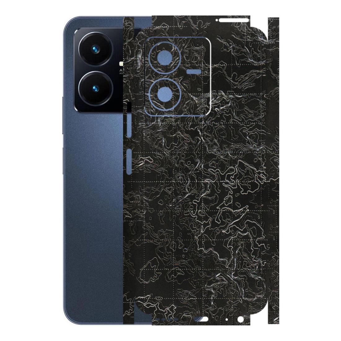 VIVO Y Series Phone Skins (All Models) - Black map Texture - 3D Embossed Finish (L-201) Vivo Y22 2022