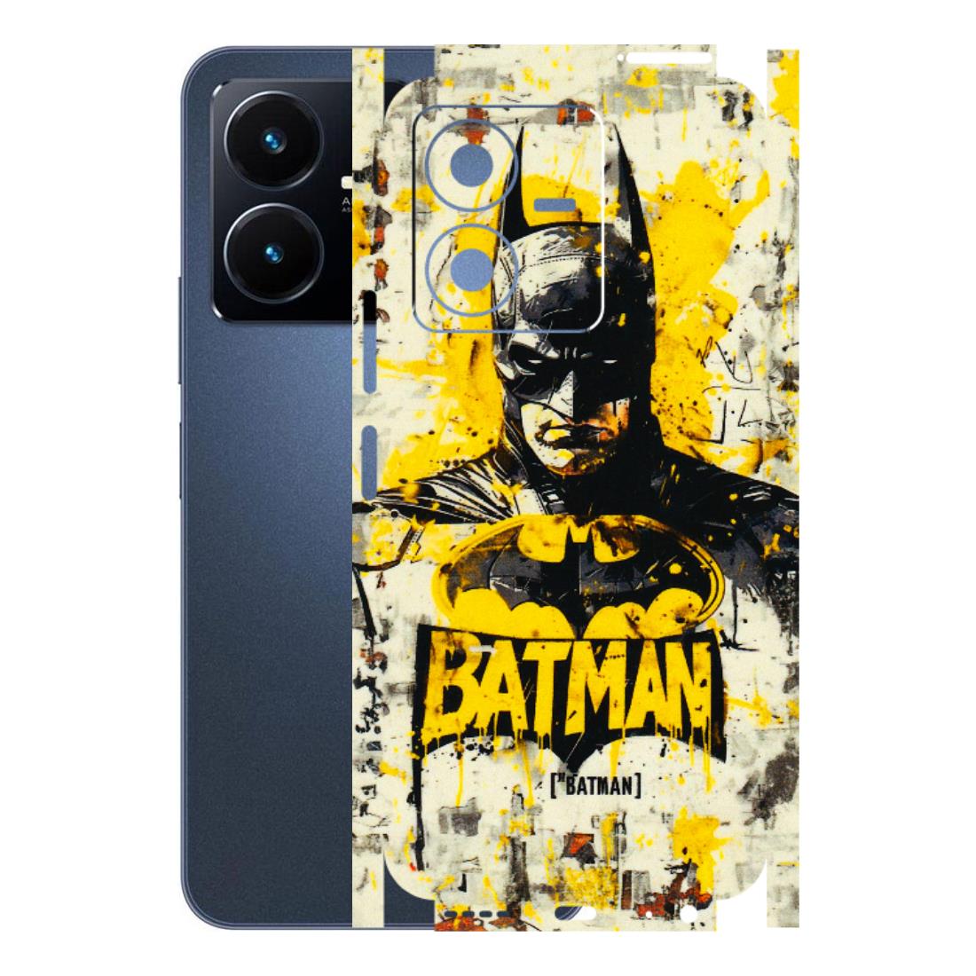 VIVO Y Series Phone Skins (All Models) - Batman Yellow BT - 3D Embossed Finish (L-304) Vivo Y22 2022
