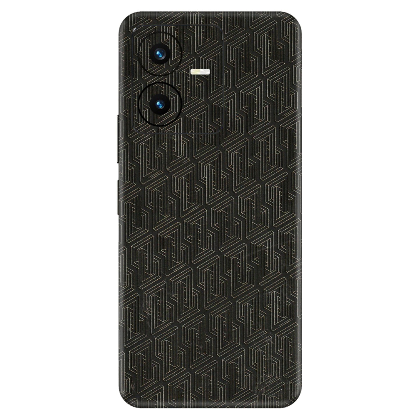 VIVO Y Series Phone Skins (All Models) - Black Abstract Pattern - 3D Embossed Finish (L-117) Vivo Y22 2022