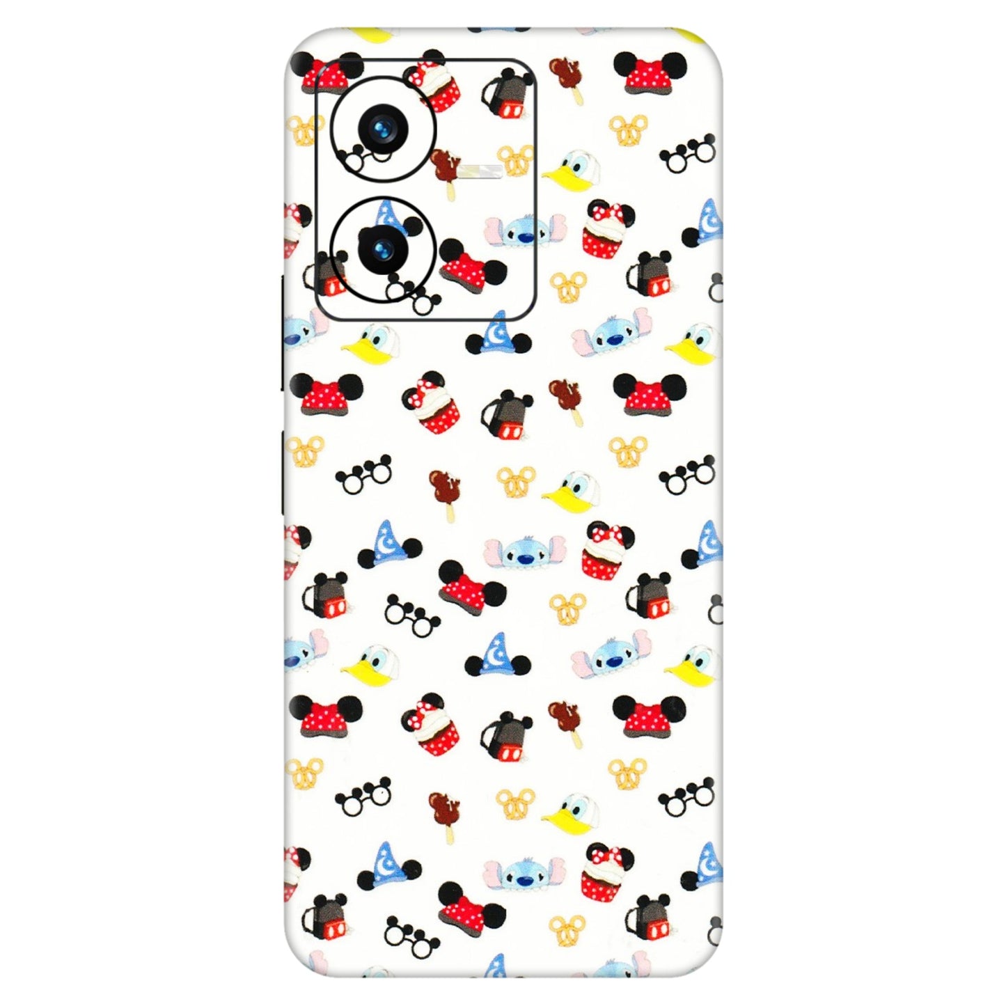 VIVO Y Series Phone Skins (All Models) - Minnie Mouse & Donald Doodles s - 3D Embossed Finish (L-194) Vivo Y22 2022