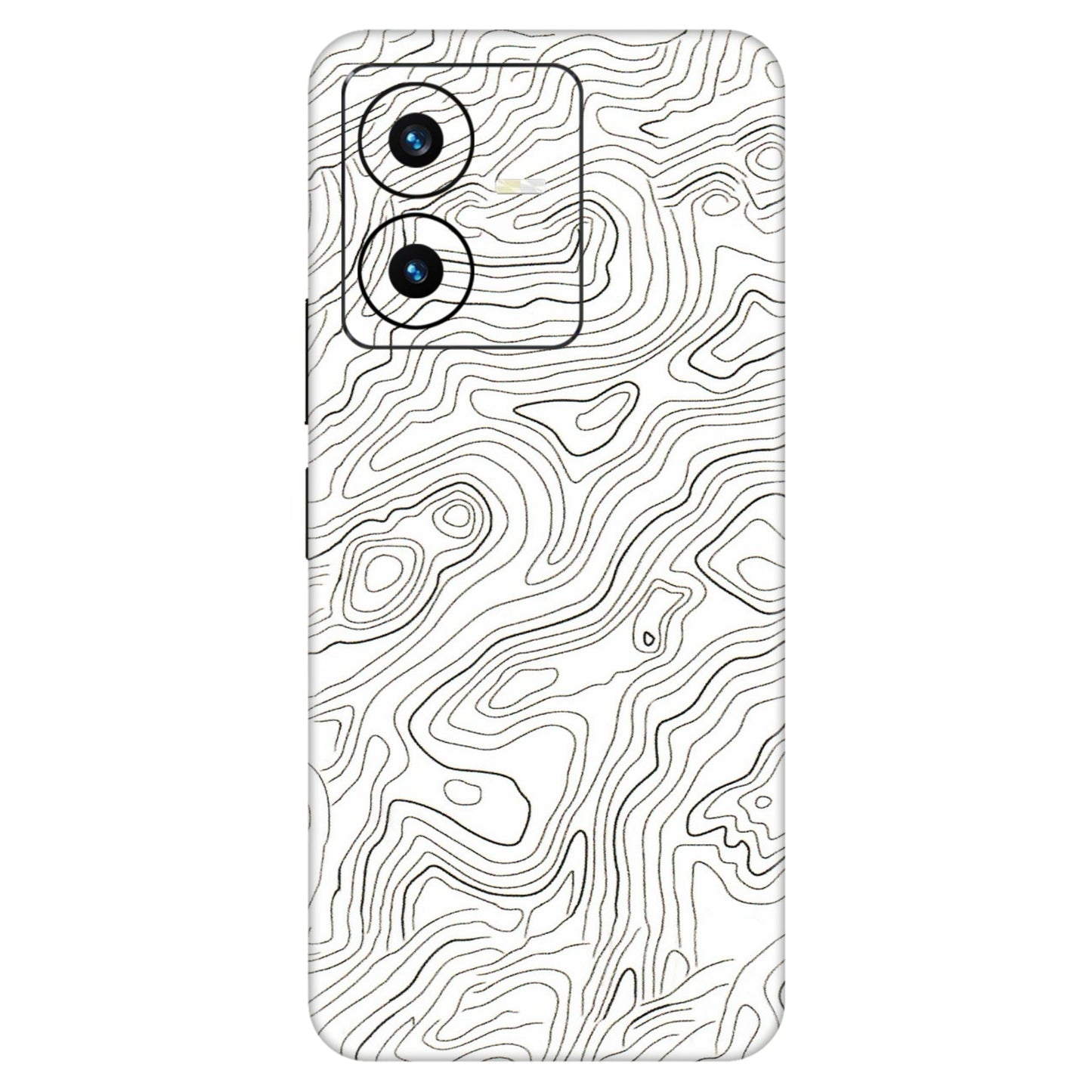 VIVO Y Series Phone Skins (All Models) - White Black Swirls - 3D Embossed Finish (L-219) Vivo Y22 2022