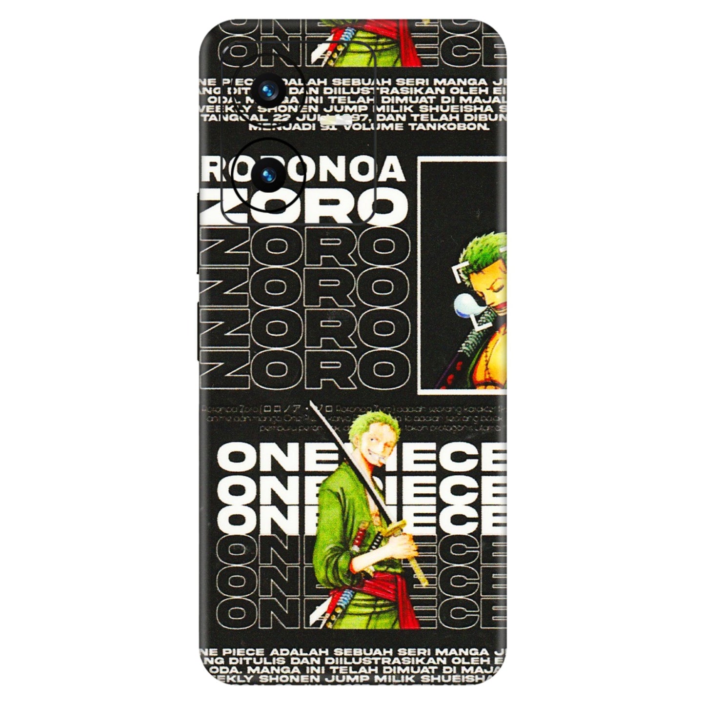 VIVO Y Series Phone Skins (All Models) - One Piece Zoro - 3D Embossed Finish (L-250) Vivo Y22 2022
