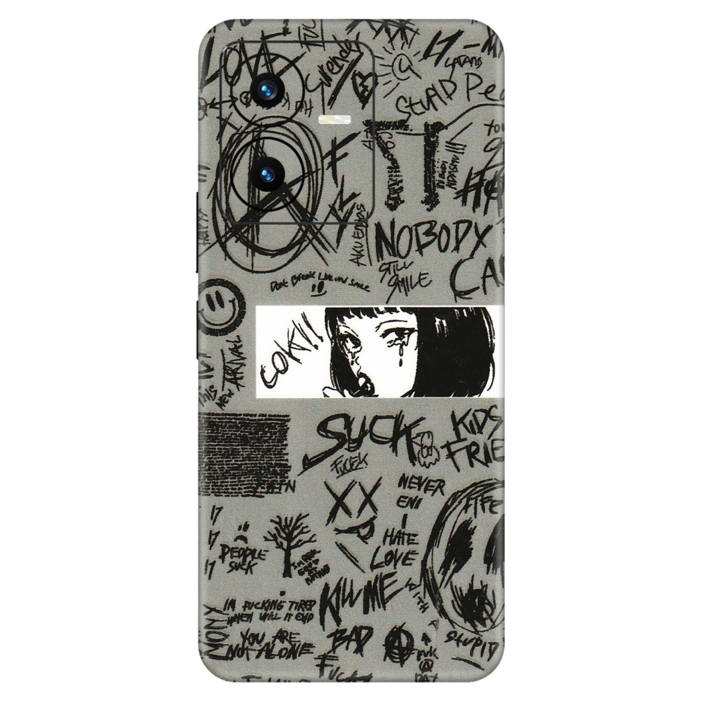 VIVO Y Series Phone Skins (All Models) - Never Have Love Anime - 3D Embossed Finish (L-260) Vivo Y22 2022