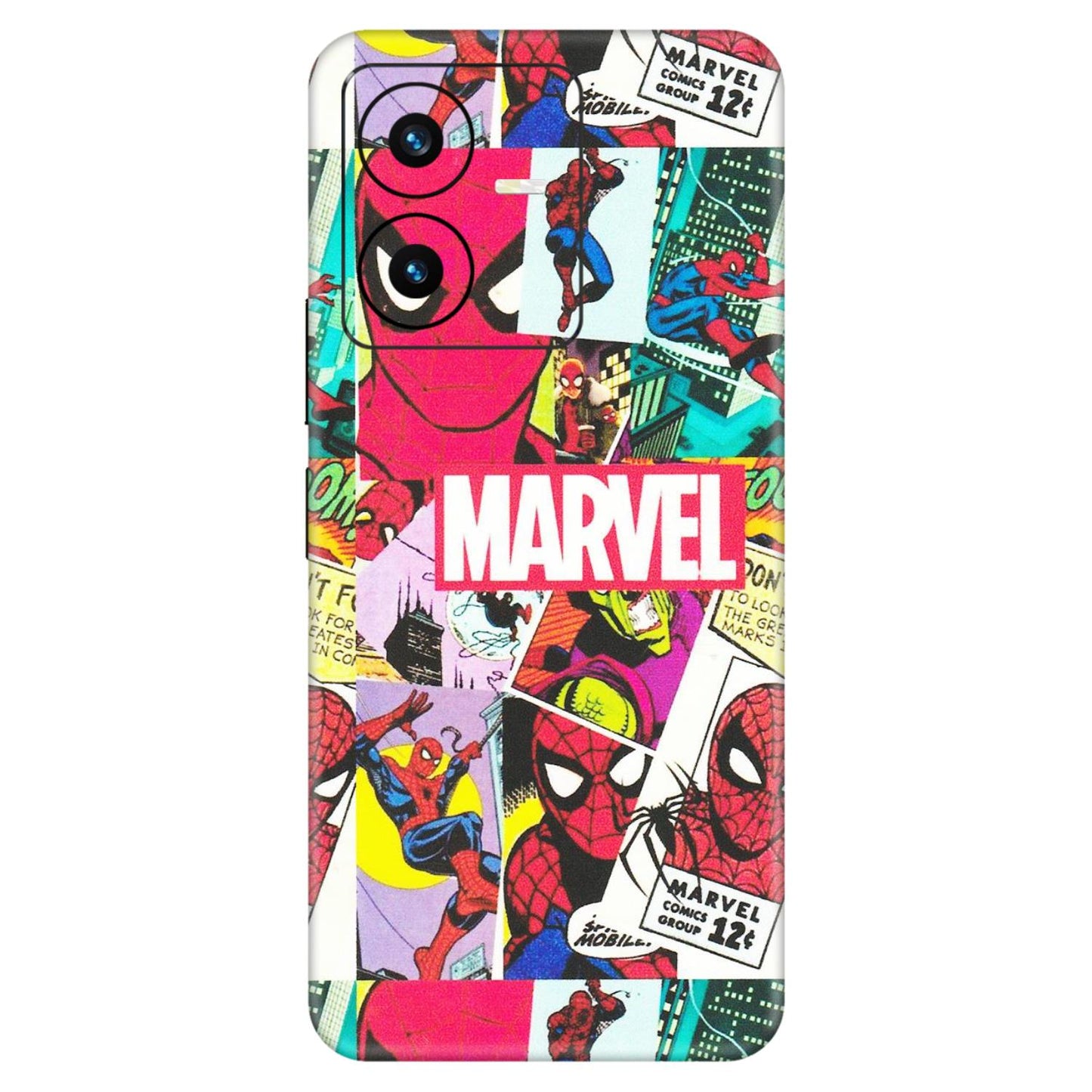 VIVO Y Series Phone Skins (All Models) - Marvel Comic Spiderman Grafitti - Matte Finish (M-72) Vivo Y22 2022