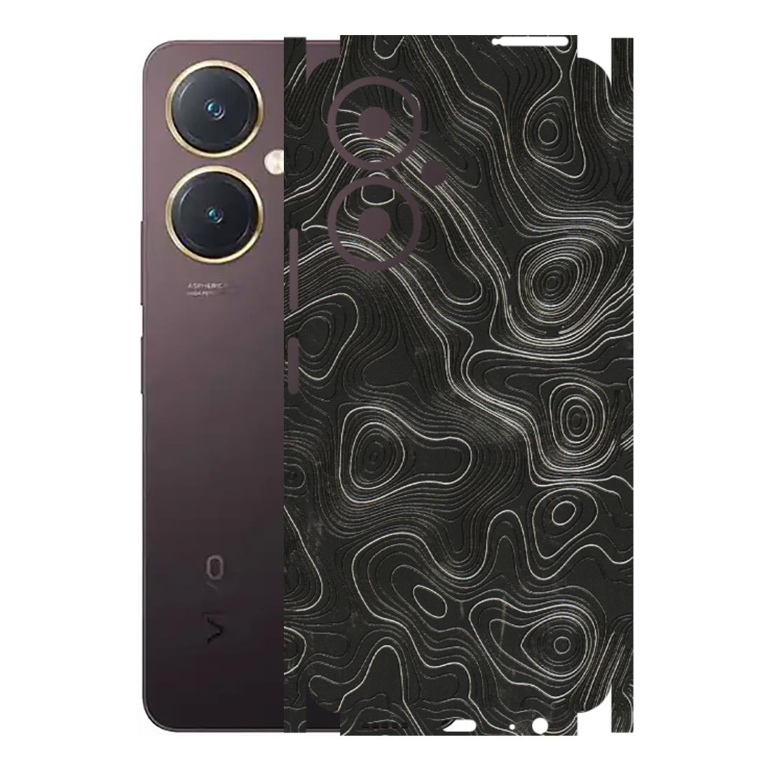 VIVO Y Series Phone Skins (All Models) - Abstract White Line Map - 3D Embossed Finish (L-269) Vivo Y27 4G