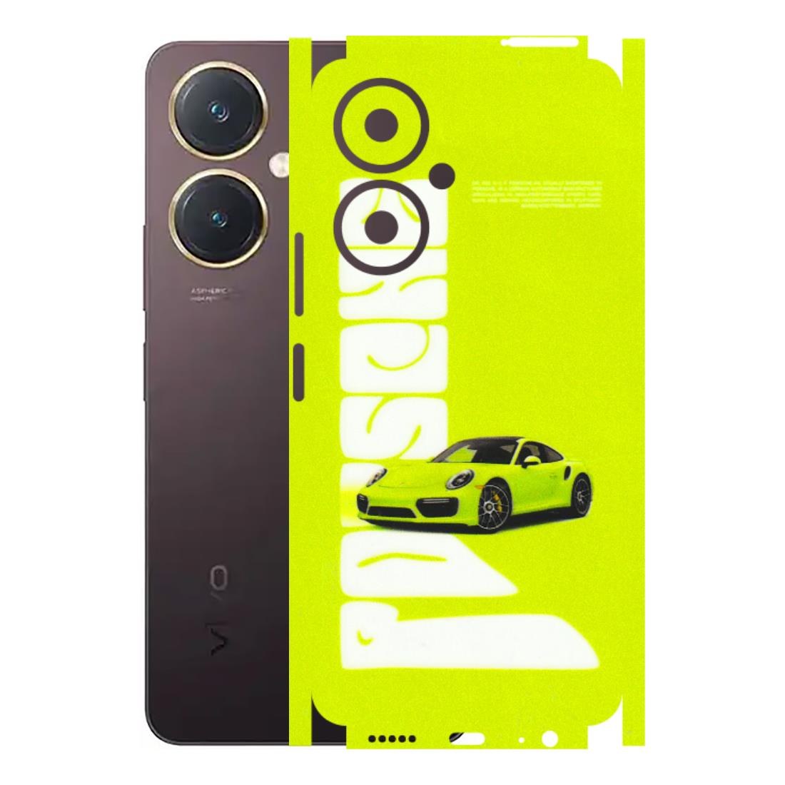 VIVO Y Series Phone Skins (All Models) - Lime Green Porche - 3D Embossed Finish (L-30) Vivo Y27 4G