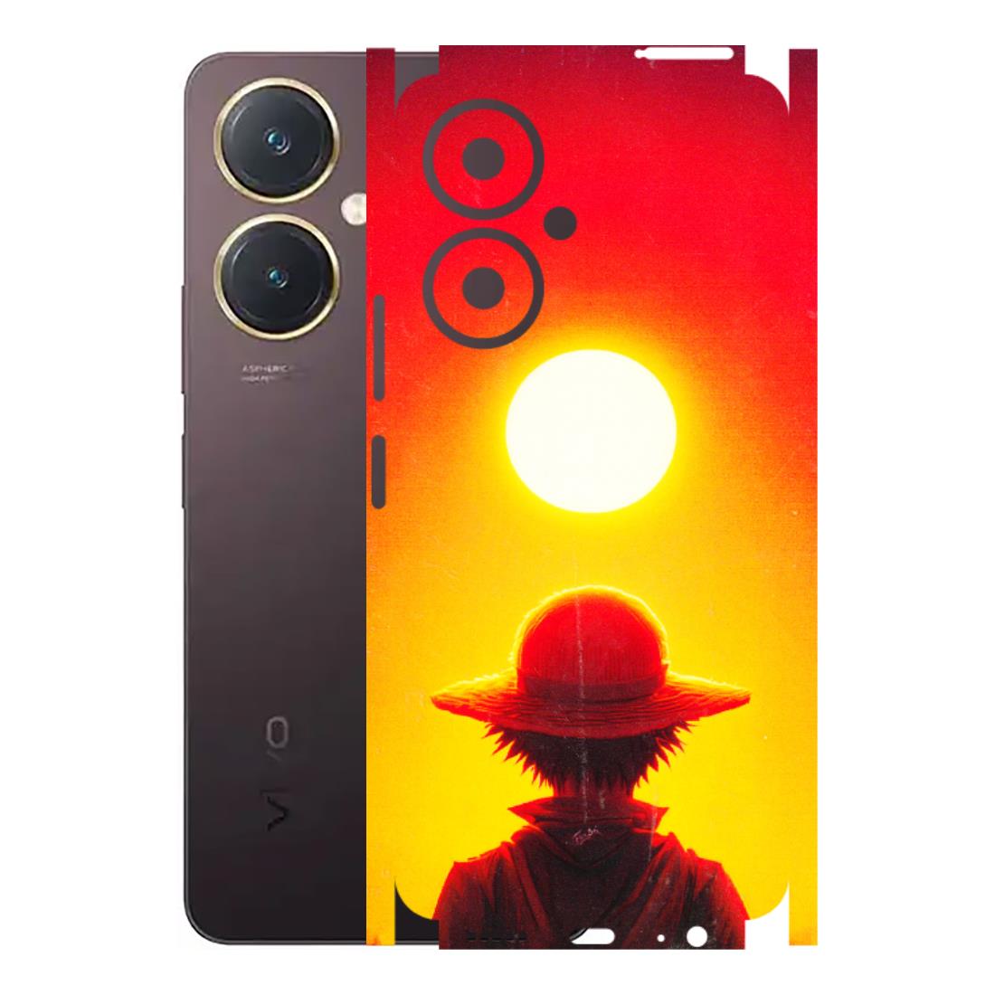 VIVO Y Series Phone Skins (All Models) - Cool Sunset With Monkey D.Luffy Anime - 3D Embossed Finish (L-329) Vivo Y27 4G