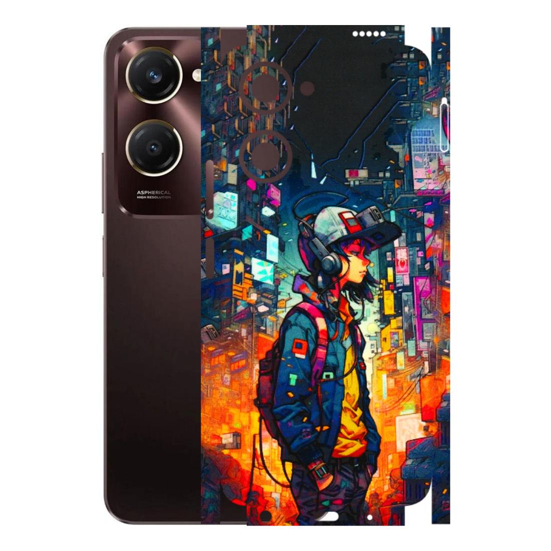 VIVO Y Series Phone Skins (All Models) - Street Anime Guy - 3D Embossed Finish (L-158) Vivo Y28S (5G)