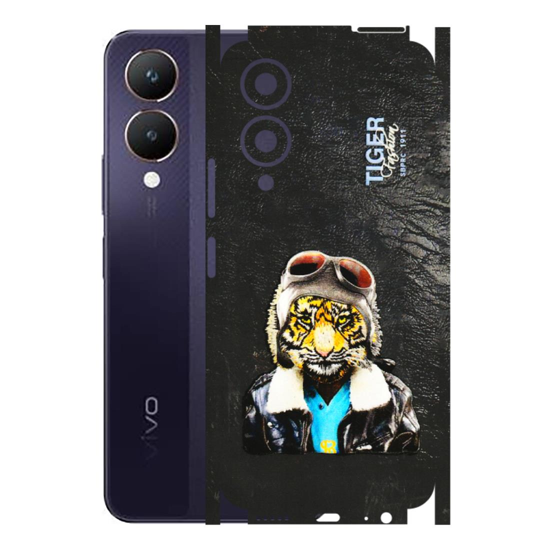 VIVO Y Series Phone Skins (All Models) - Rider Tiger - 3D Embossed Finish (L-113) Vivo Y28 5G