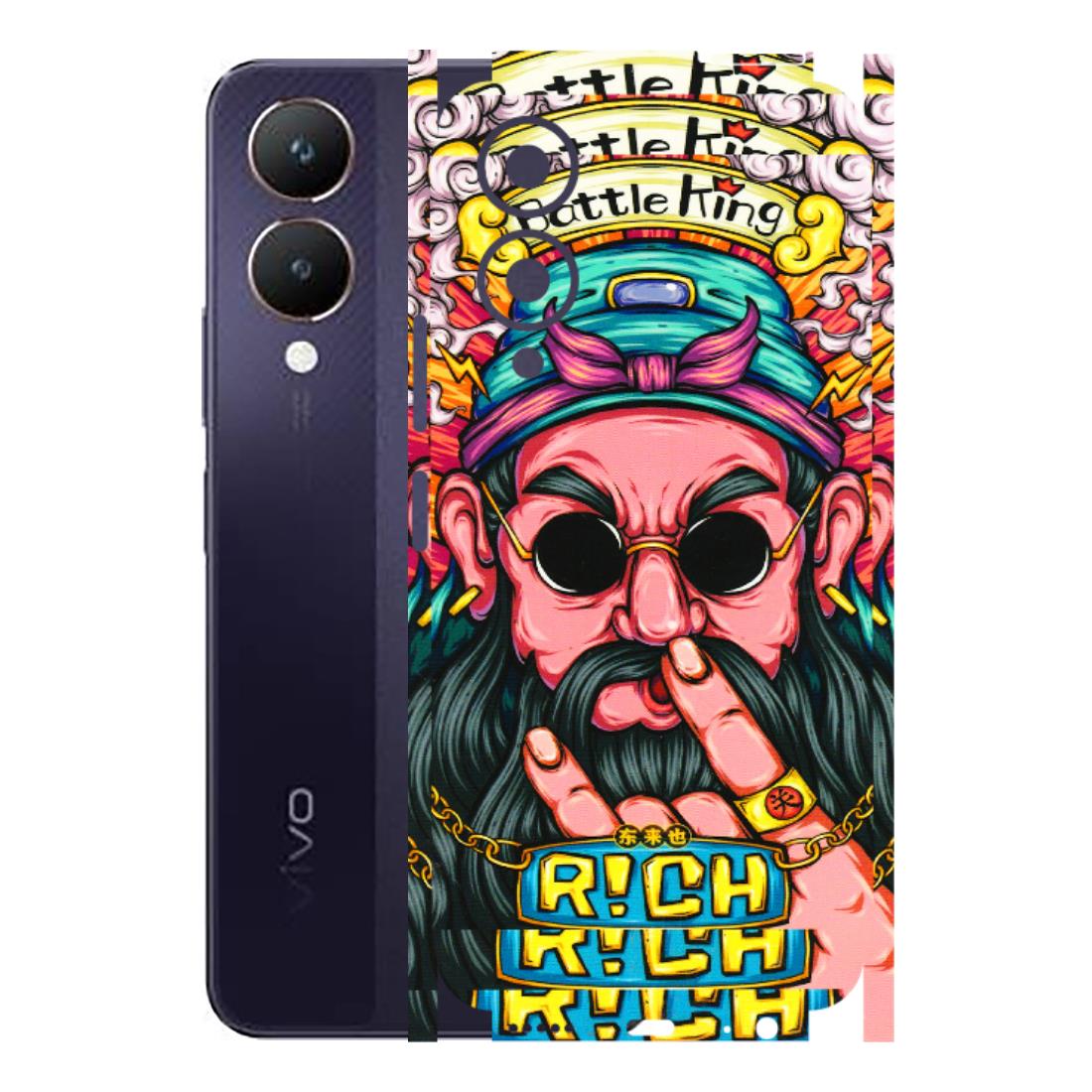 VIVO Y Series Phone Skins (All Models) - Battle King Dude Face - 3D Embossed Finish (L-178) Vivo Y28 5G