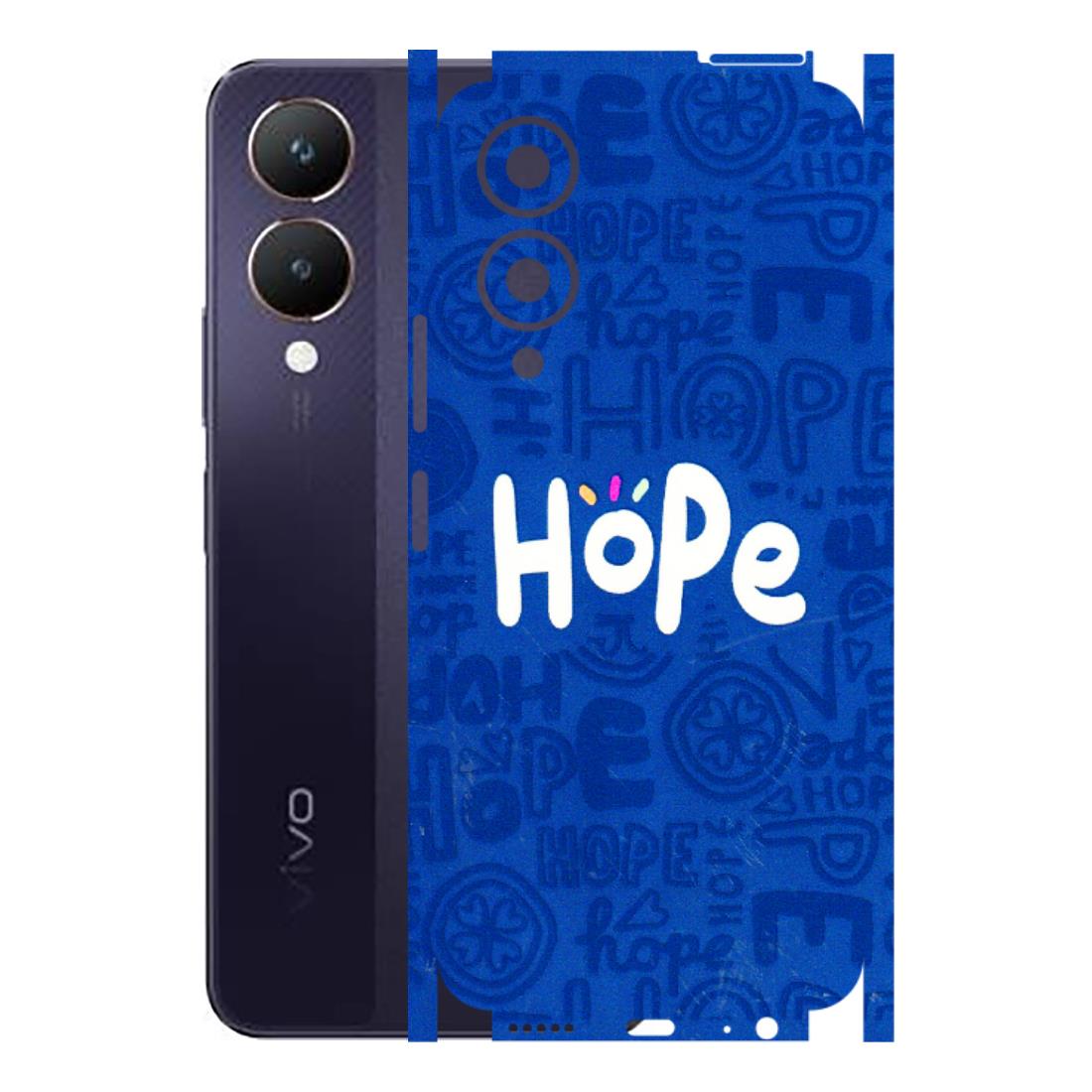 VIVO Y Series Phone Skins (All Models) - Hope Doodles Blue - 3D Embossed Finish (L-43) Vivo Y28 5G