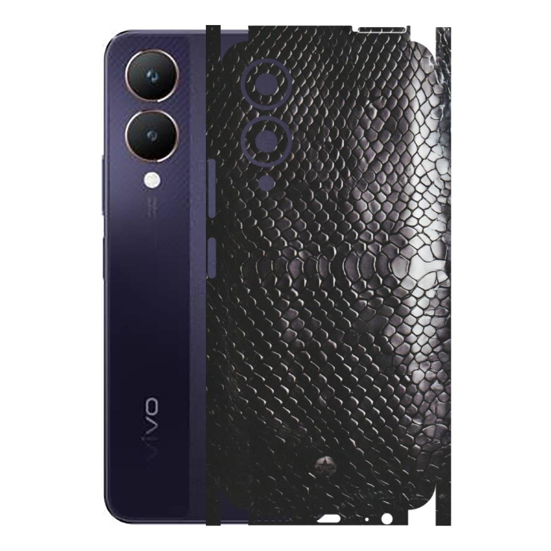 VIVO Y Series Phone Skins (All Models) - Black Snack Leather - Matte Finish (M-147) Vivo Y28 5G
