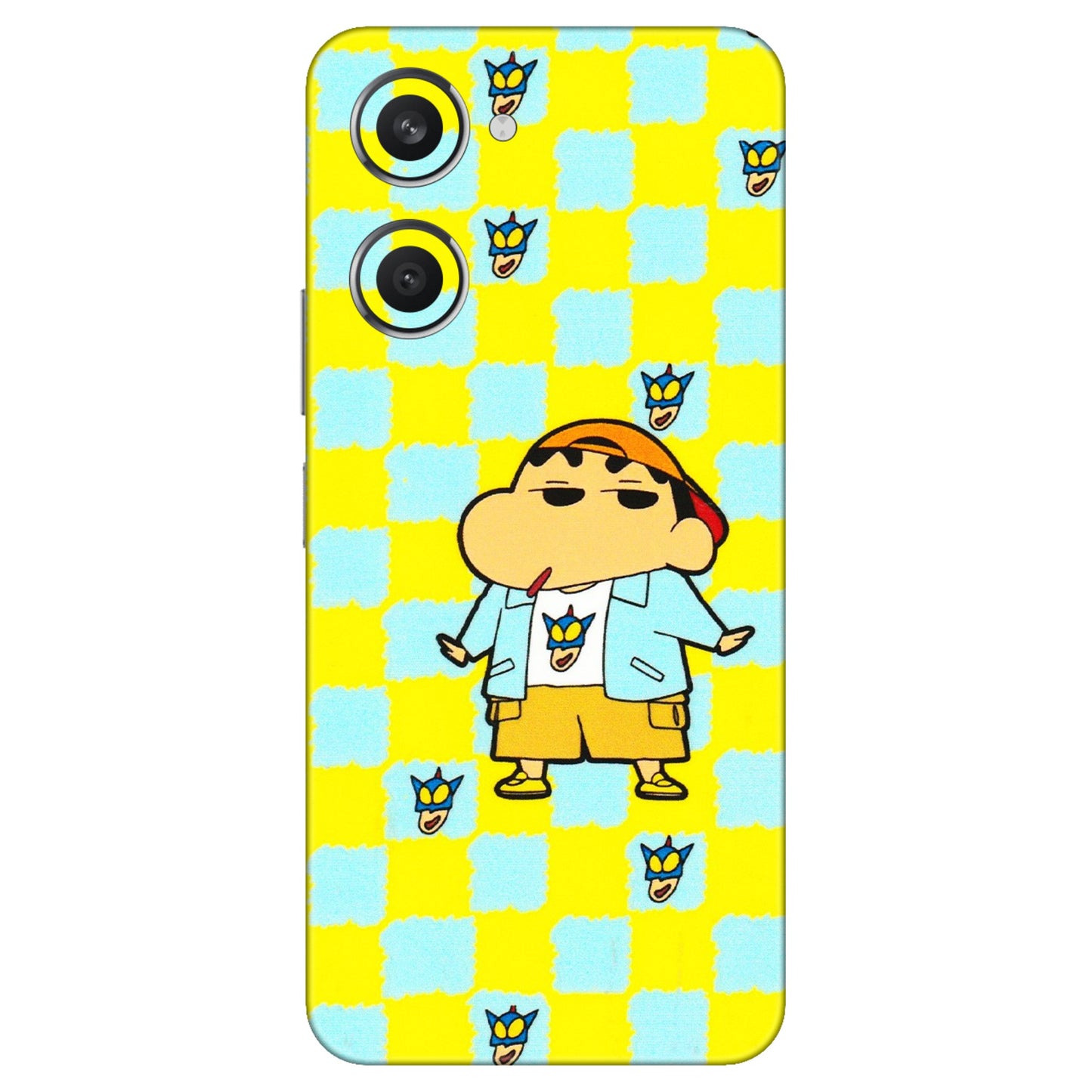 VIVO Y Series Phone Skins (All Models) - Yellow Blue Shinchan Cute - 3D Embossed Finish (L-221) Vivo Y28S (5G)