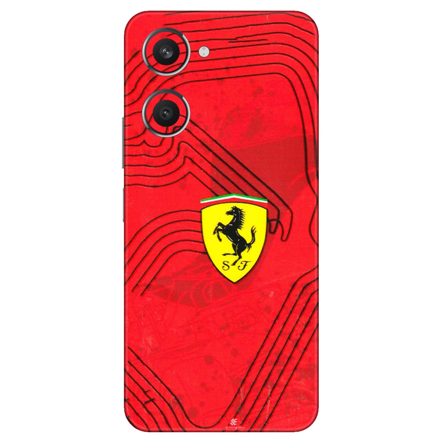VIVO Y Series Phone Skins (All Models) - Red Ferrari Logo Stylish - 3D Embossed Finish (L-238) Vivo Y28S (5G)