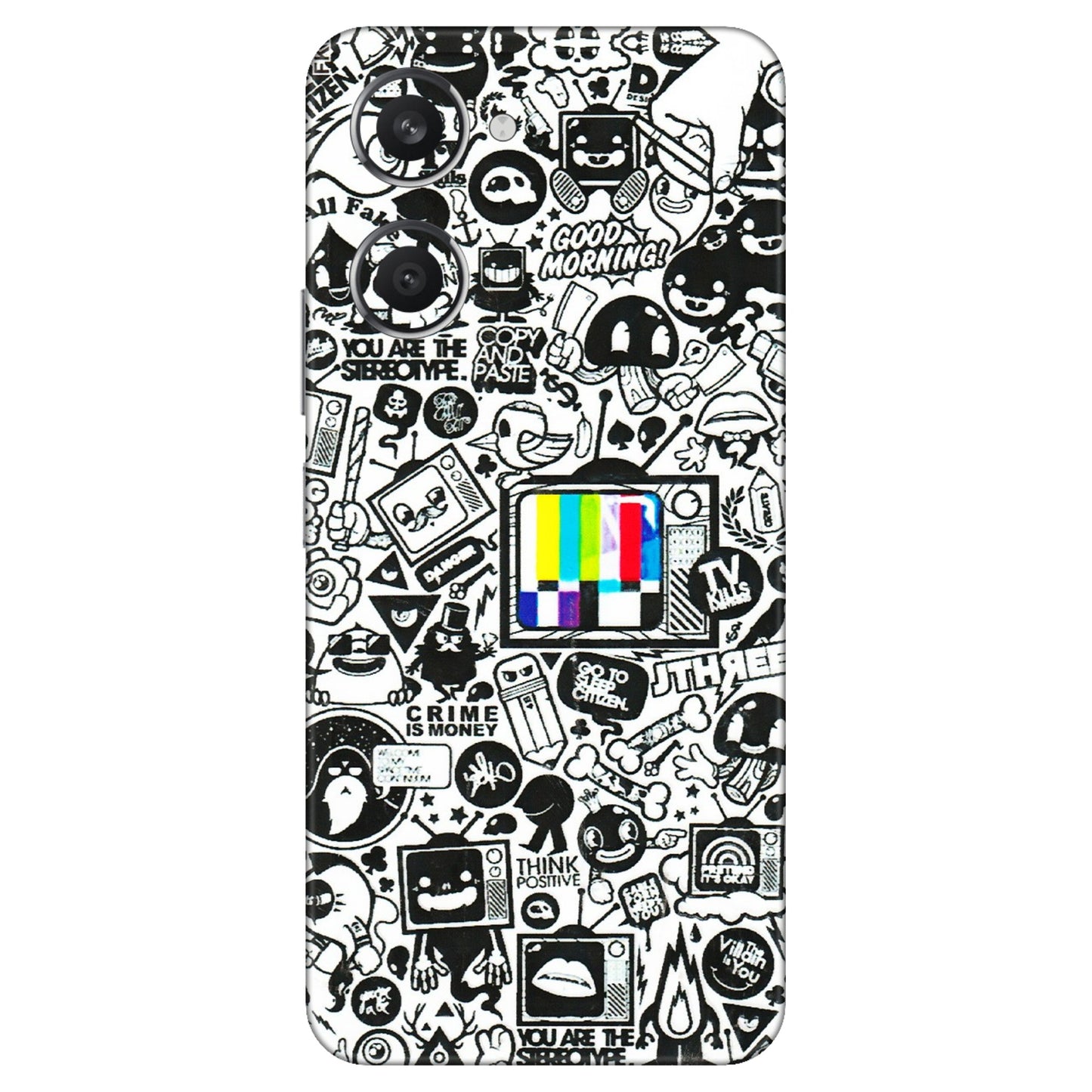 VIVO Y Series Phone Skins (All Models) - Doodles Positive Art - 3D Embossed Finish (L-263) Vivo Y28S (5G)