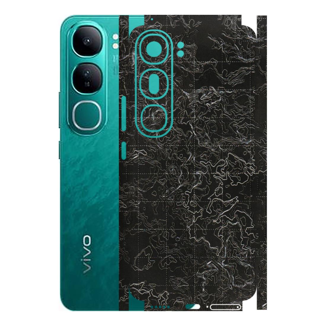 VIVO Y Series Phone Skins (All Models) - Black map Texture - 3D Embossed Finish (L-201) Vivo Y300 (5G)