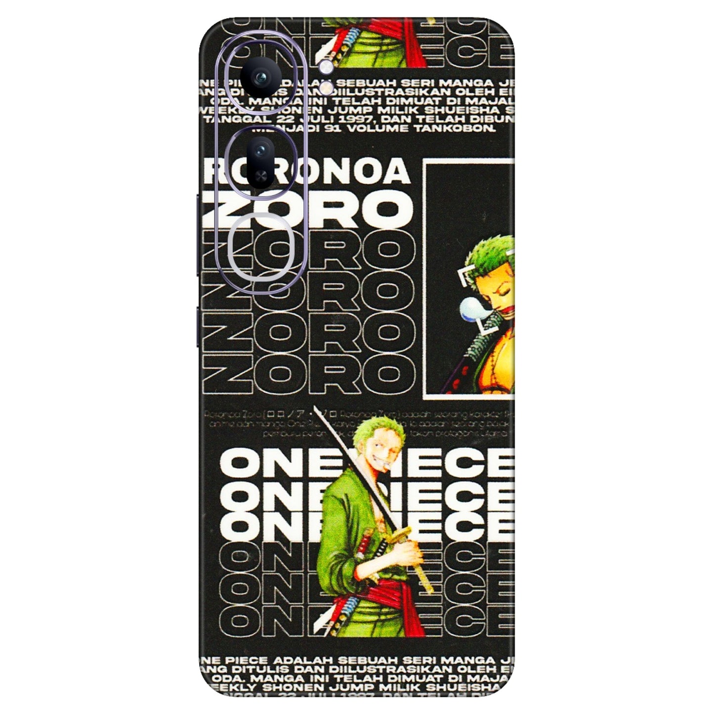 VIVO Y Series Phone Skins (All Models) - One Piece Zoro - 3D Embossed Finish (L-250) Vivo Y300 (5G)