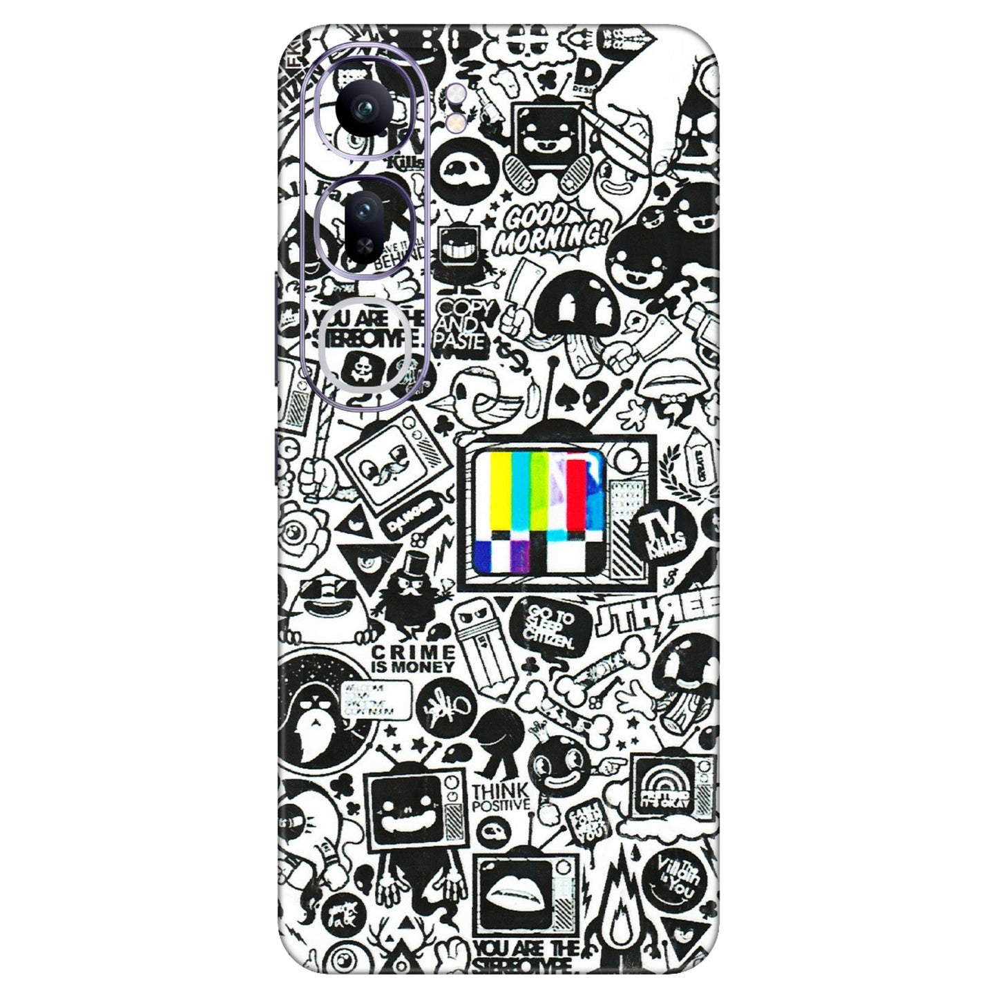 VIVO Y Series Phone Skins (All Models) - Doodles Positive Art - 3D Embossed Finish (L-263) Vivo Y300 (5G)