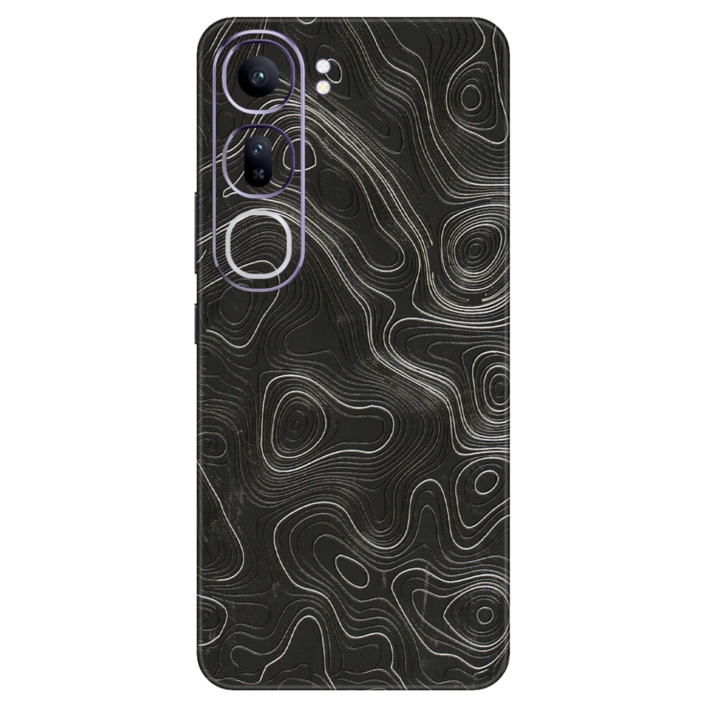 VIVO Y Series Phone Skins (All Models) - Abstract White Line Map - 3D Embossed Finish (L-269) Vivo Y300 (5G)