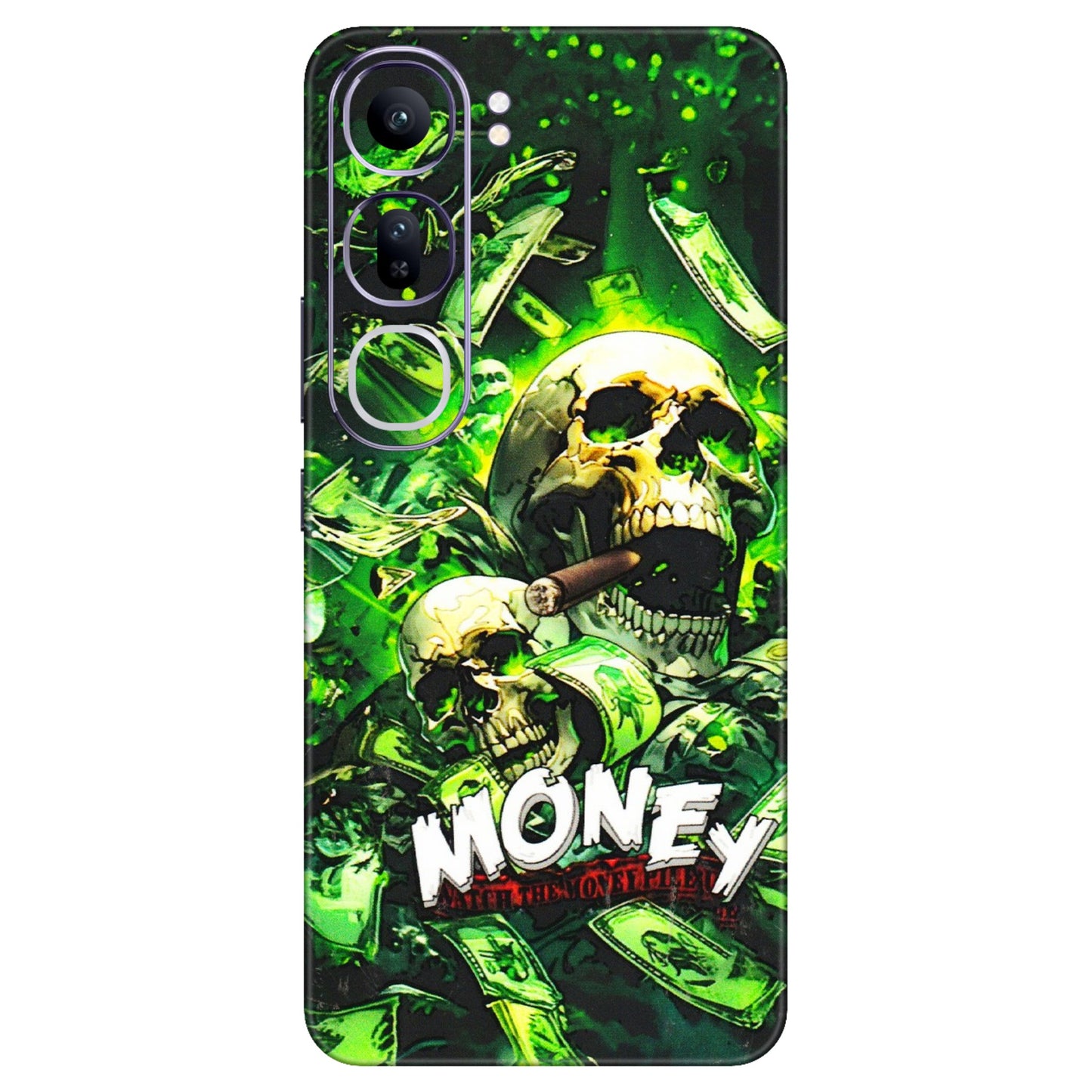 VIVO Y Series Phone Skins (All Models) - Skull Money - 3D Embossed Finish (L-303) Vivo Y300 (5G)