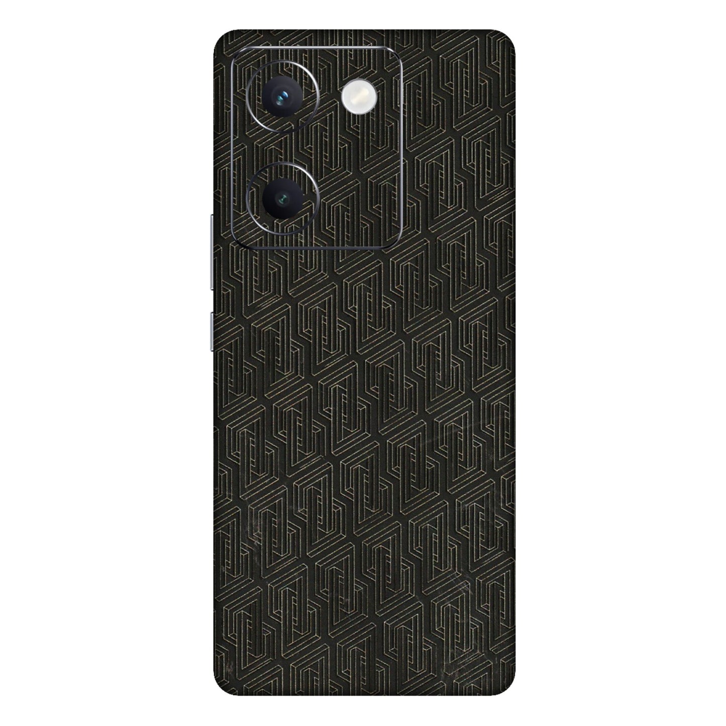 VIVO Y Series Phone Skins (All Models) - Black Abstract Pattern - 3D Embossed Finish (L-117) Vivo Y300 Plus (5G)