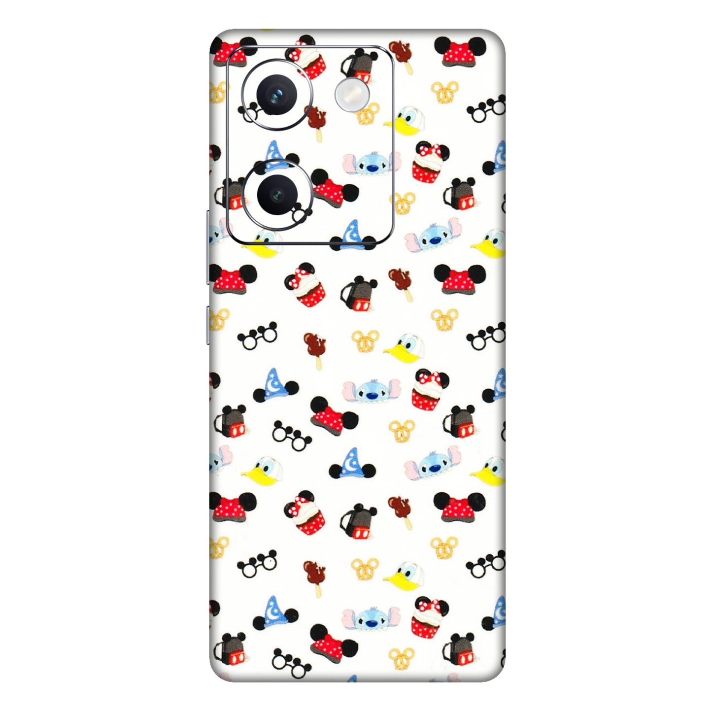 VIVO Y Series Phone Skins (All Models) - Minnie Mouse & Donald Doodles s - 3D Embossed Finish (L-194) Vivo Y300 Plus (5G)